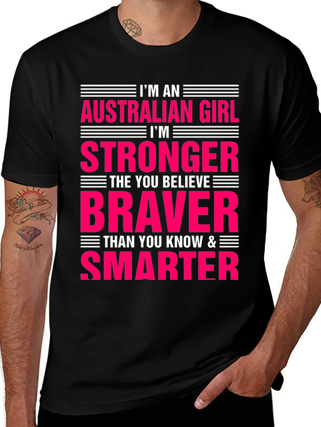 Australian Girl Stronger Braver Smarter Graphic Tee