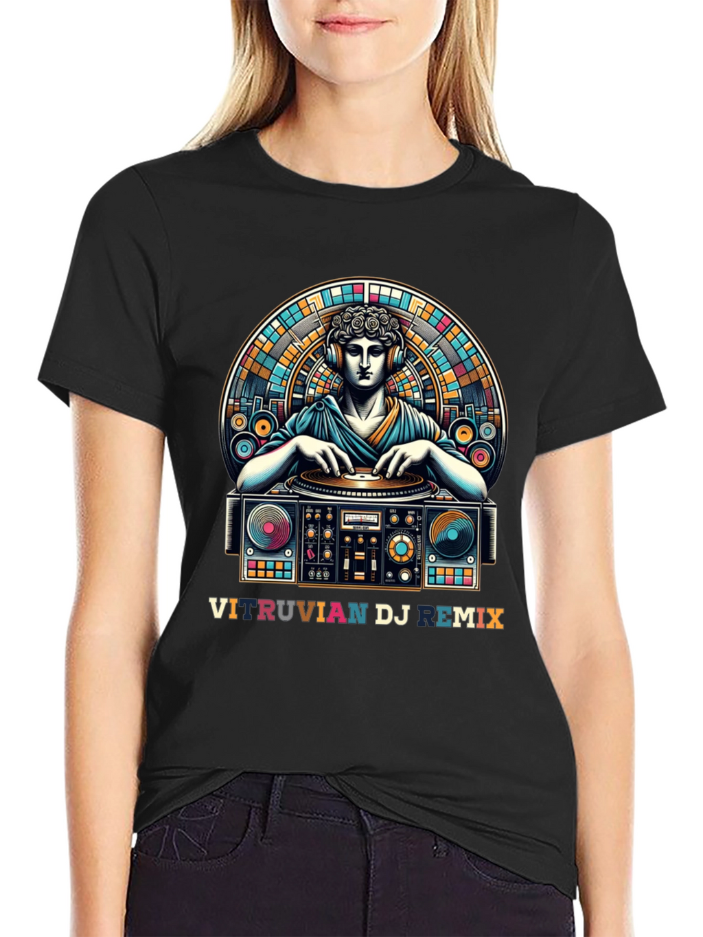 Vitruvian DJ Remix Graphic Tee