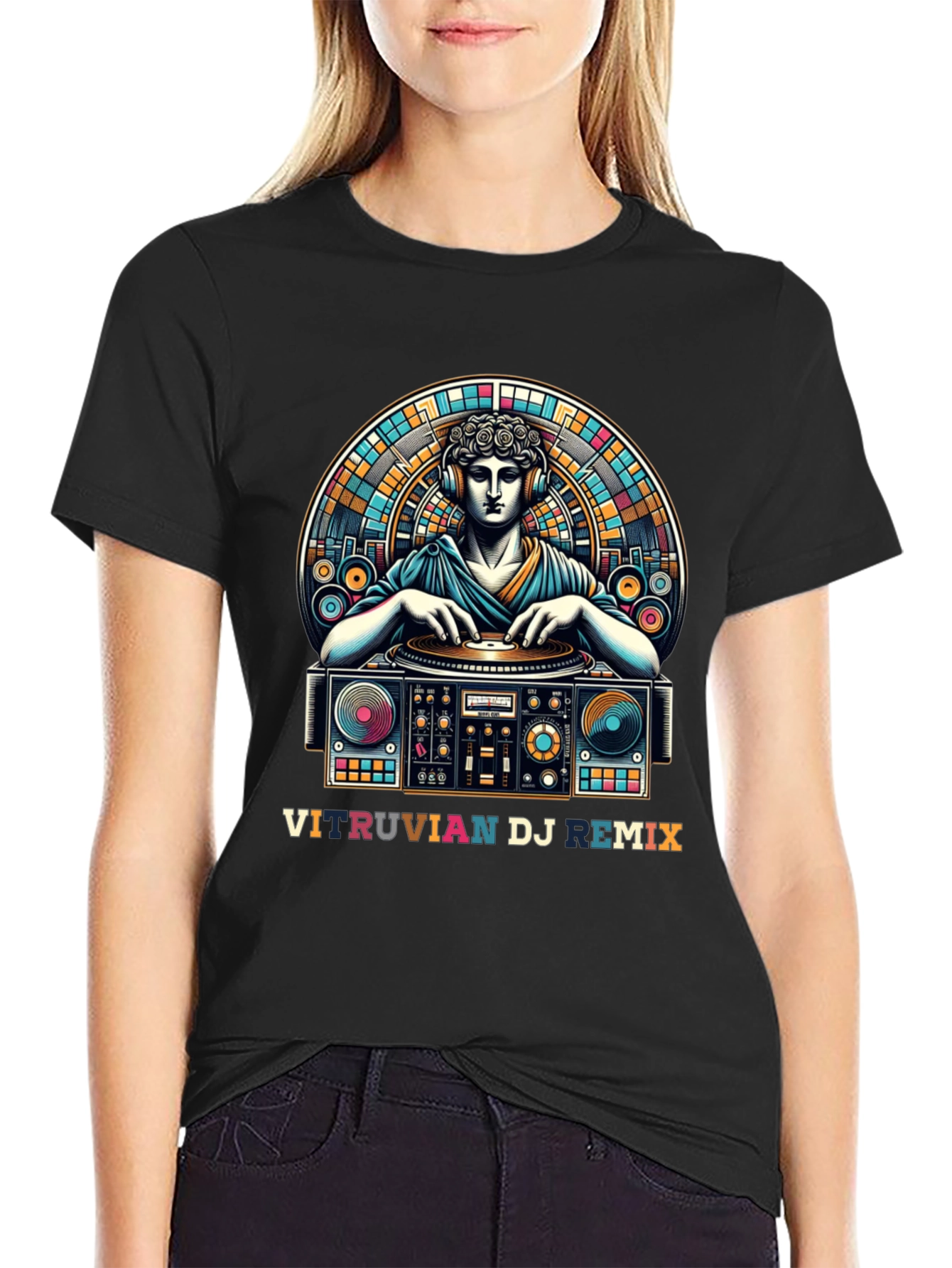 Vitruvian DJ Remix Graphic Tee