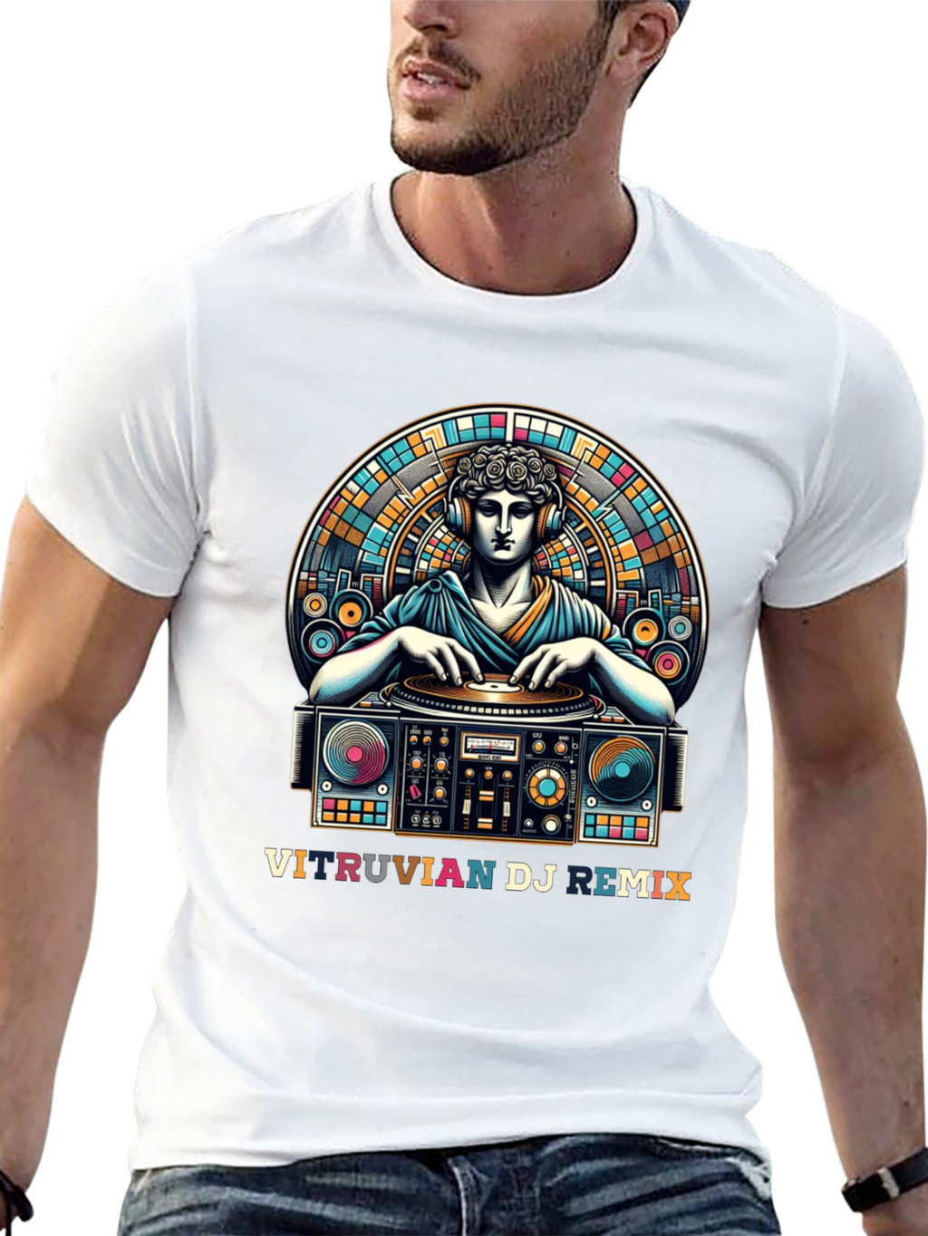 Vitruvian DJ Remix Graphic Tee