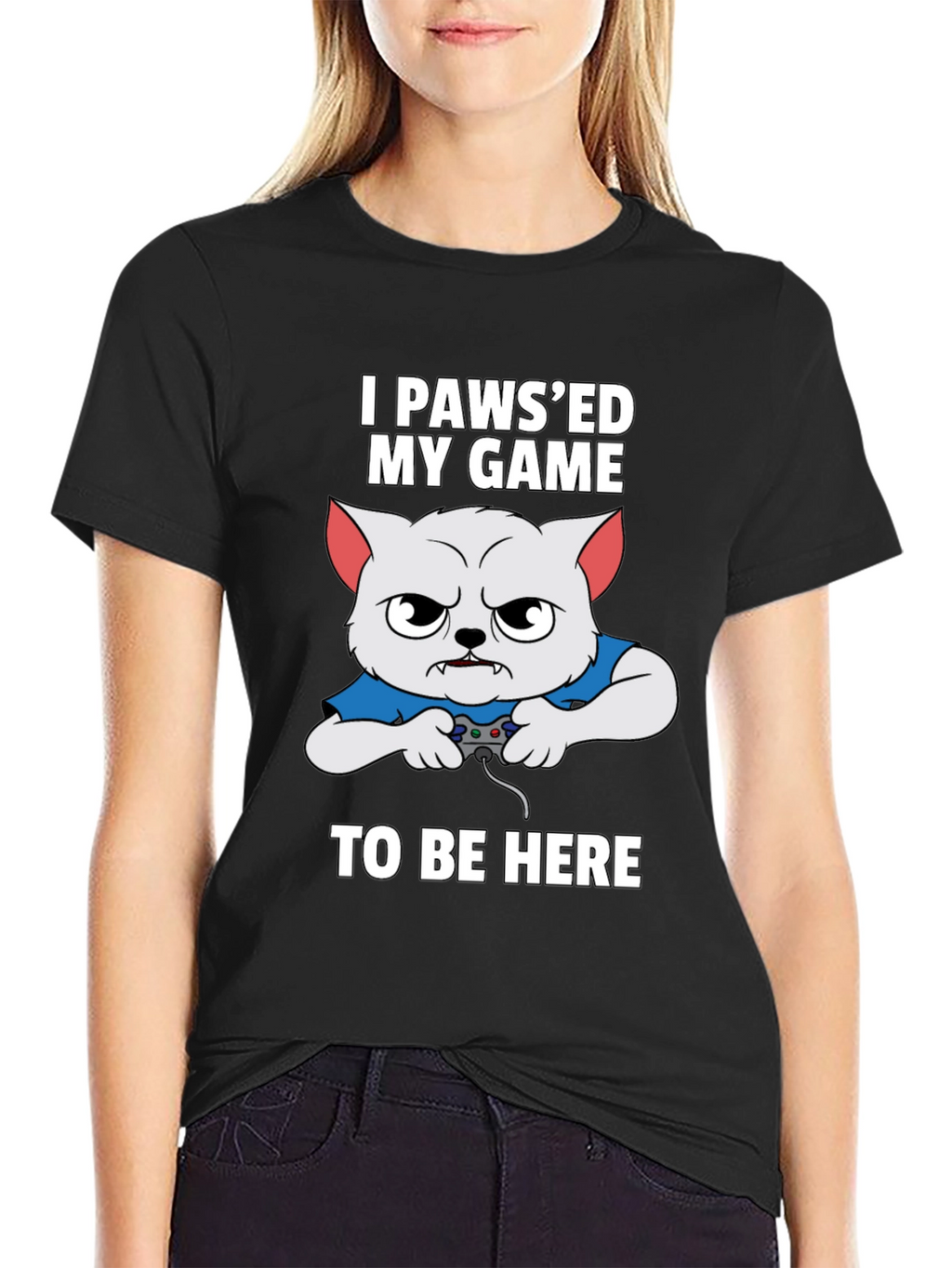 I Pawsed My Game Gamer Cat T-Shirt