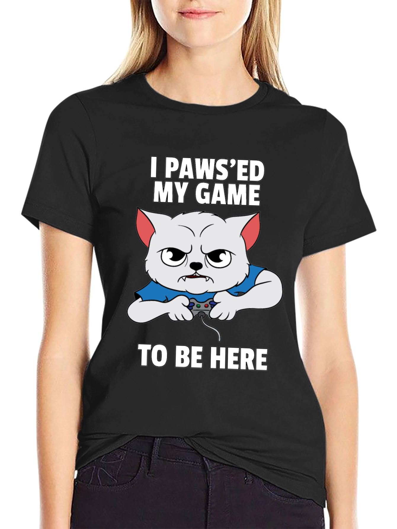 I Pawsed My Game Gamer Cat T-Shirt