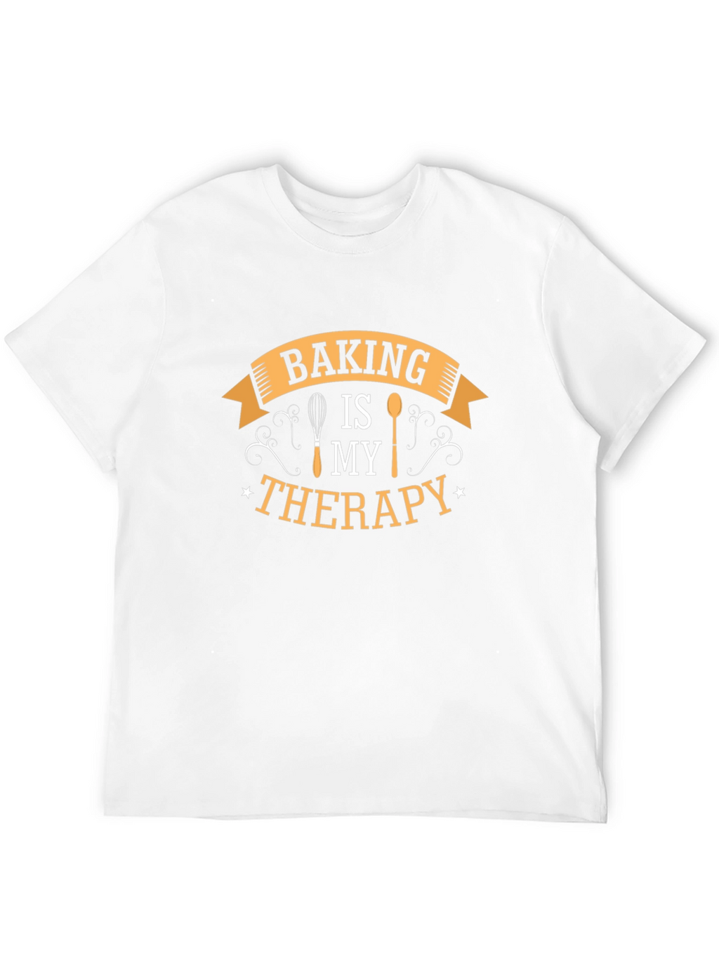 Baking is My Therapy Black Cotton T-Shirt