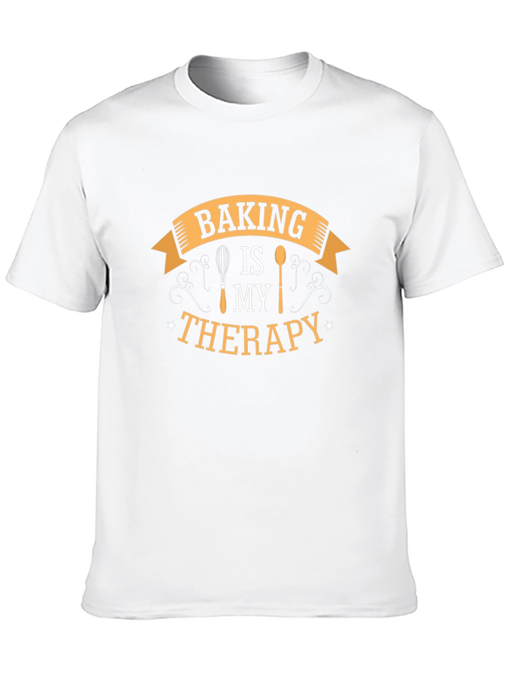 Baking is My Therapy Black Cotton T-Shirt
