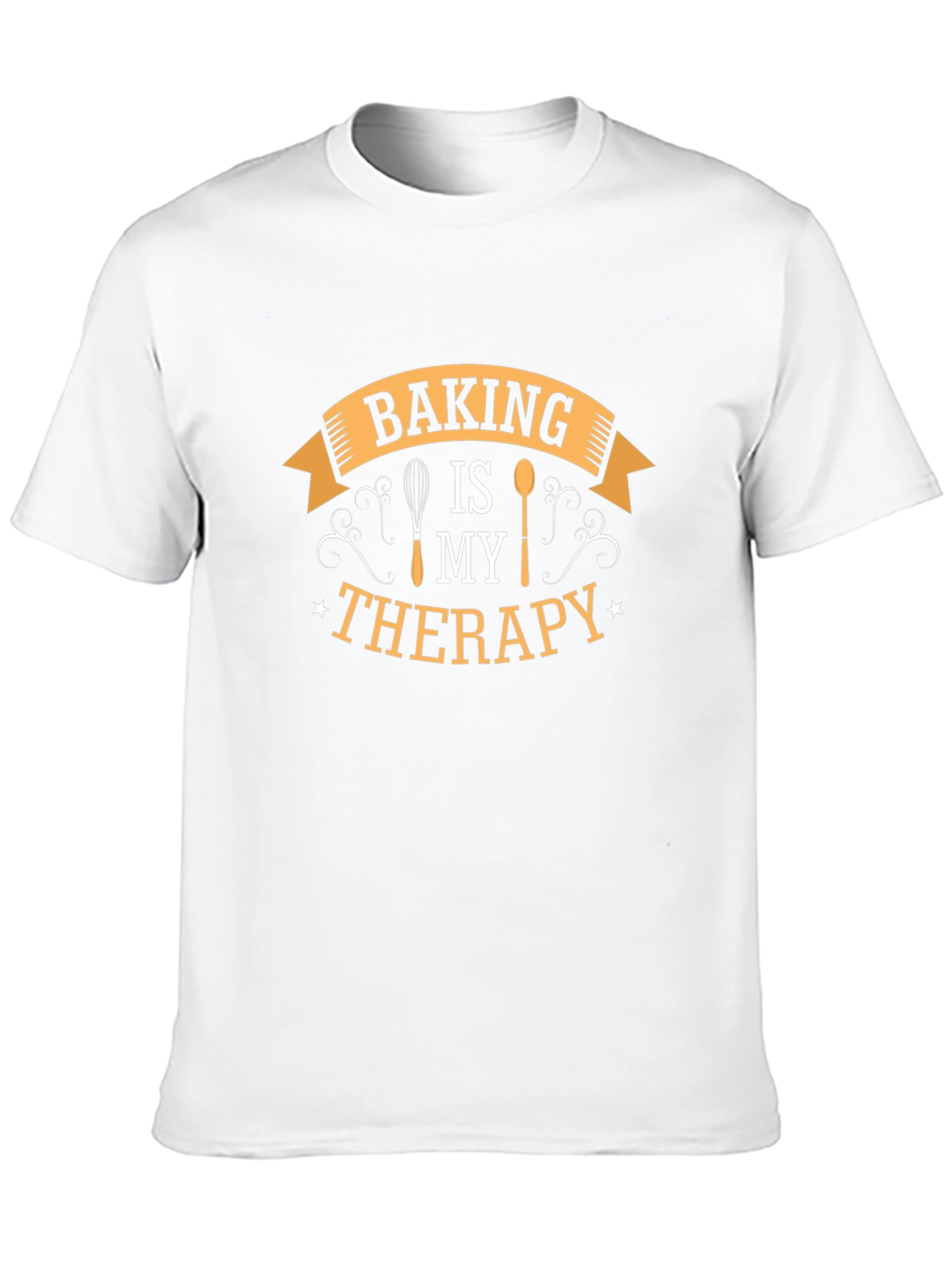 Baking is My Therapy Black Cotton T-Shirt