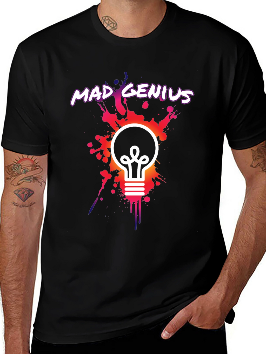 Mad Genius Graphic Tee - Unique Lightbulb Design