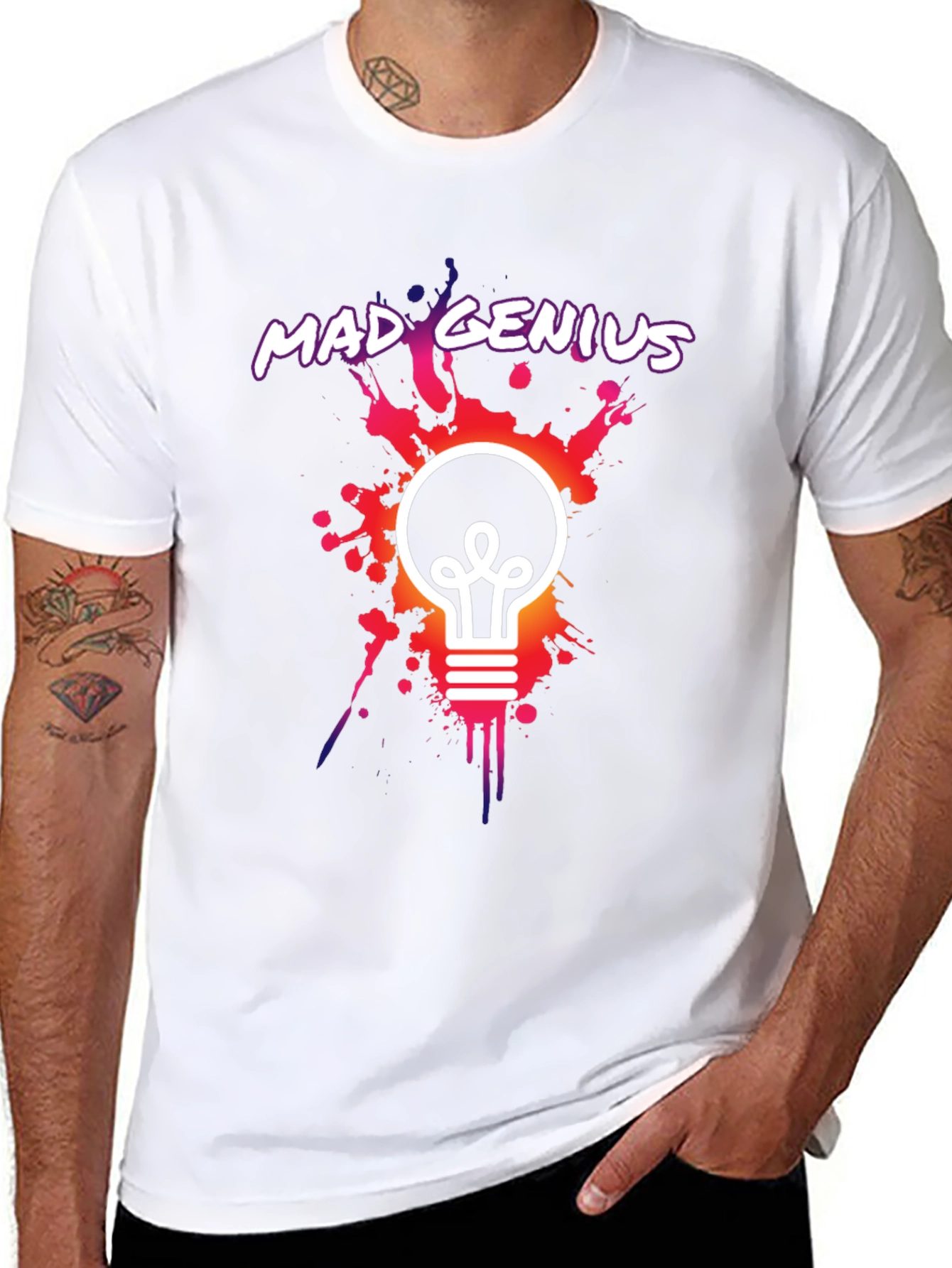 Mad Genius Graphic Tee - Unique Lightbulb Design