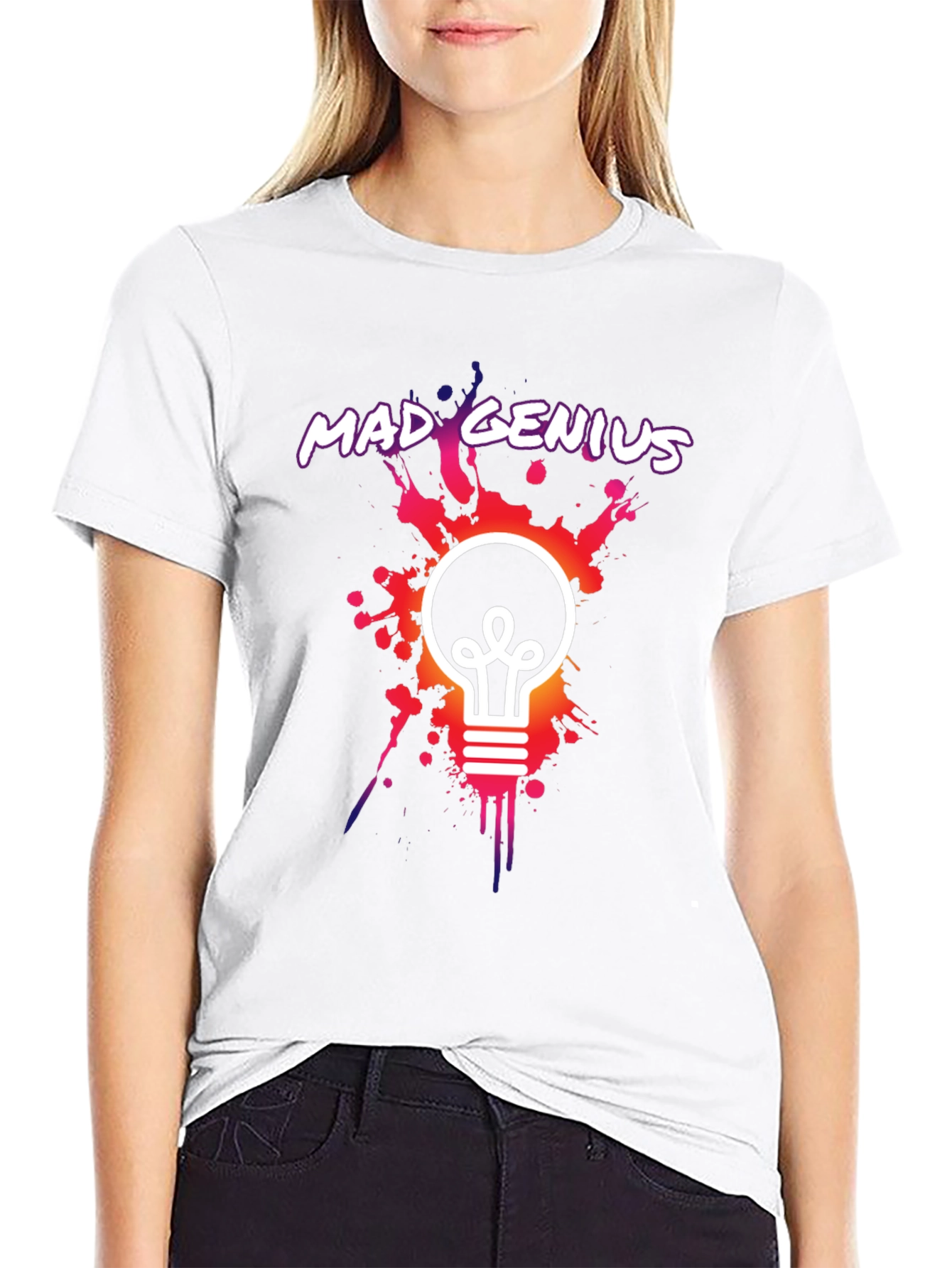 Mad Genius Graphic Tee - Unique Lightbulb Design