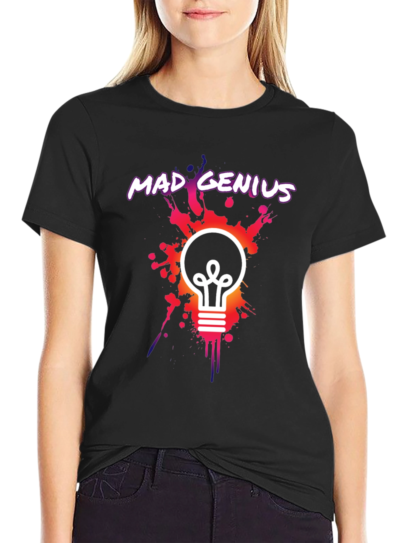 Mad Genius Graphic Tee - Unique Lightbulb Design