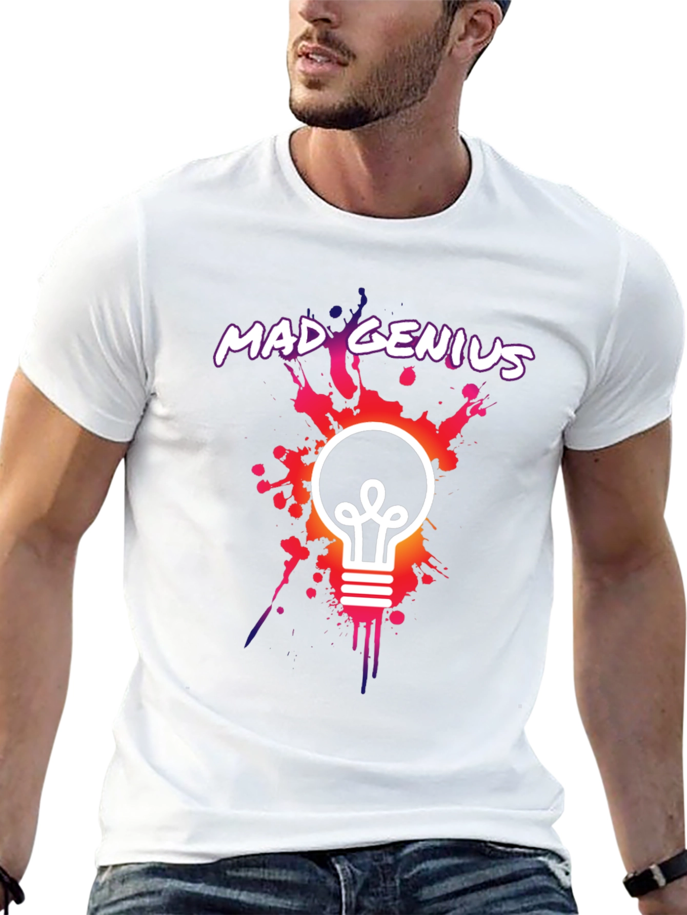 Mad Genius Graphic Tee - Unique Lightbulb Design