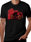Red Race Car Graphic Black T-Shirt