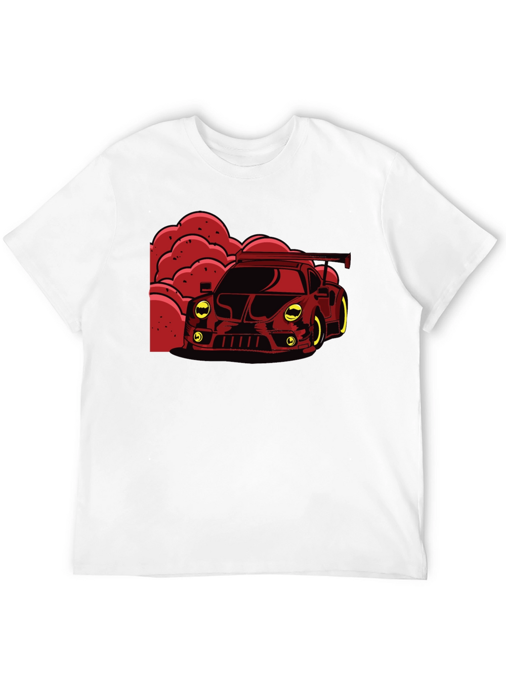 Red Race Car Graphic Black T-Shirt