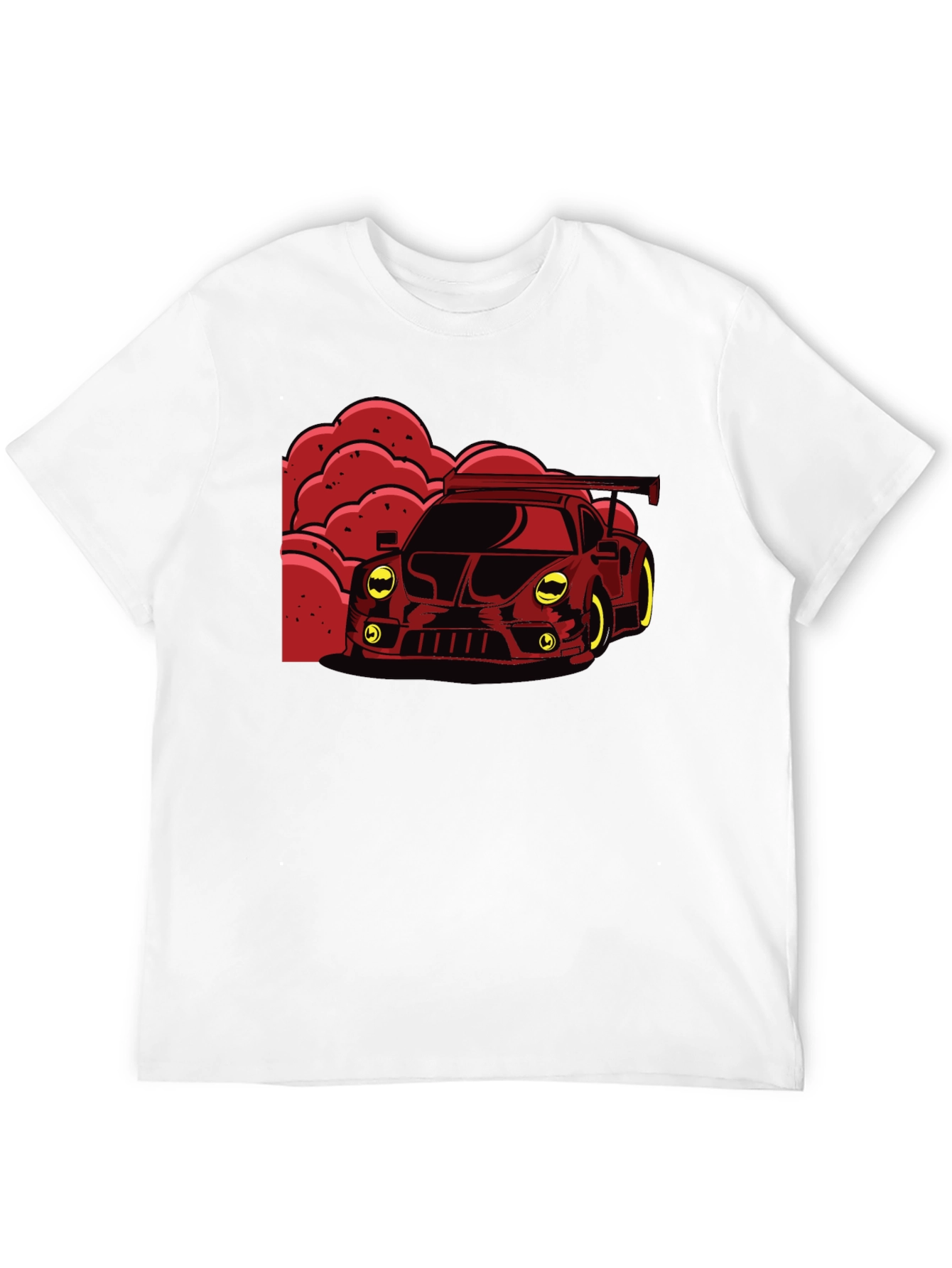 Red Race Car Graphic Black T-Shirt