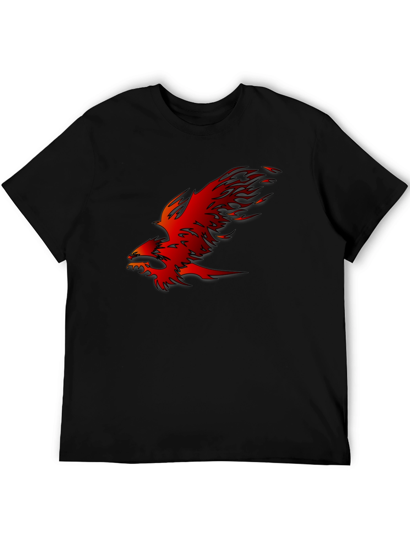 Fiery Phoenix Graphic Black T-Shirt