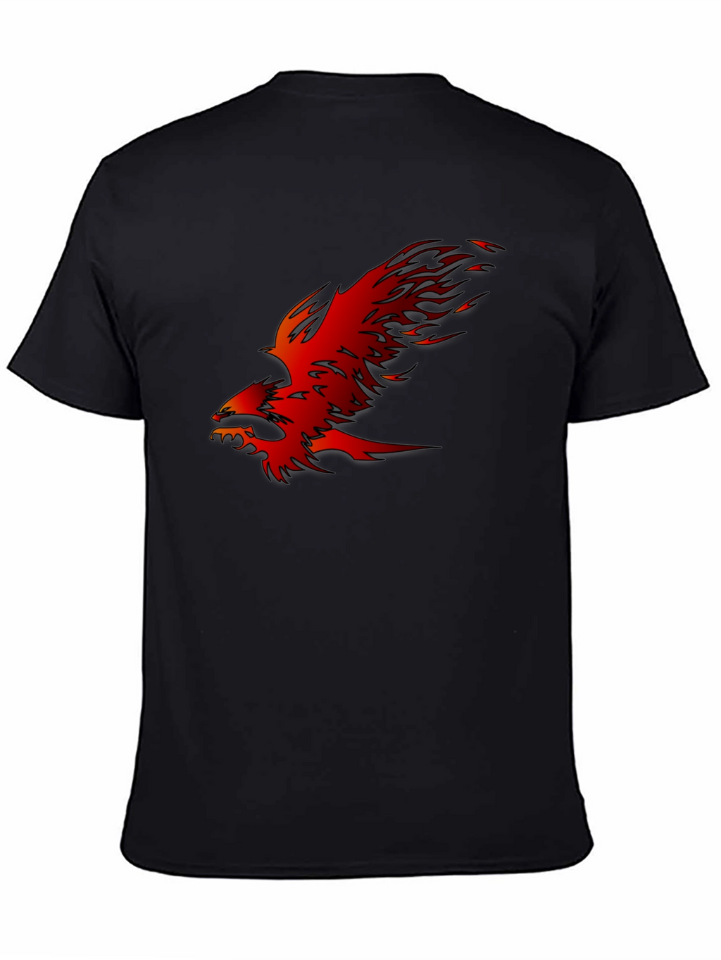 Fiery Phoenix Graphic Black T-Shirt