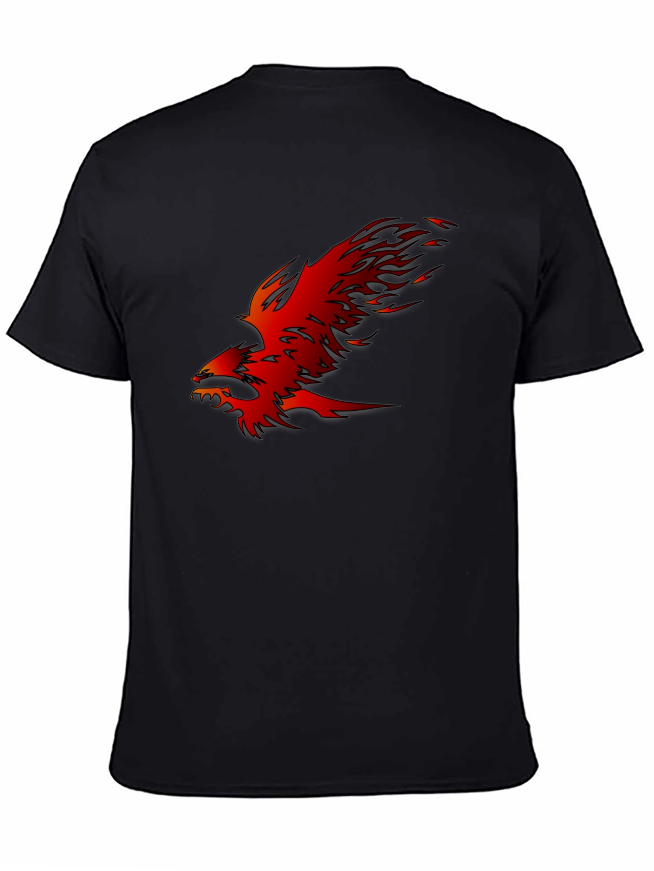 Fiery Phoenix Graphic Black T-Shirt