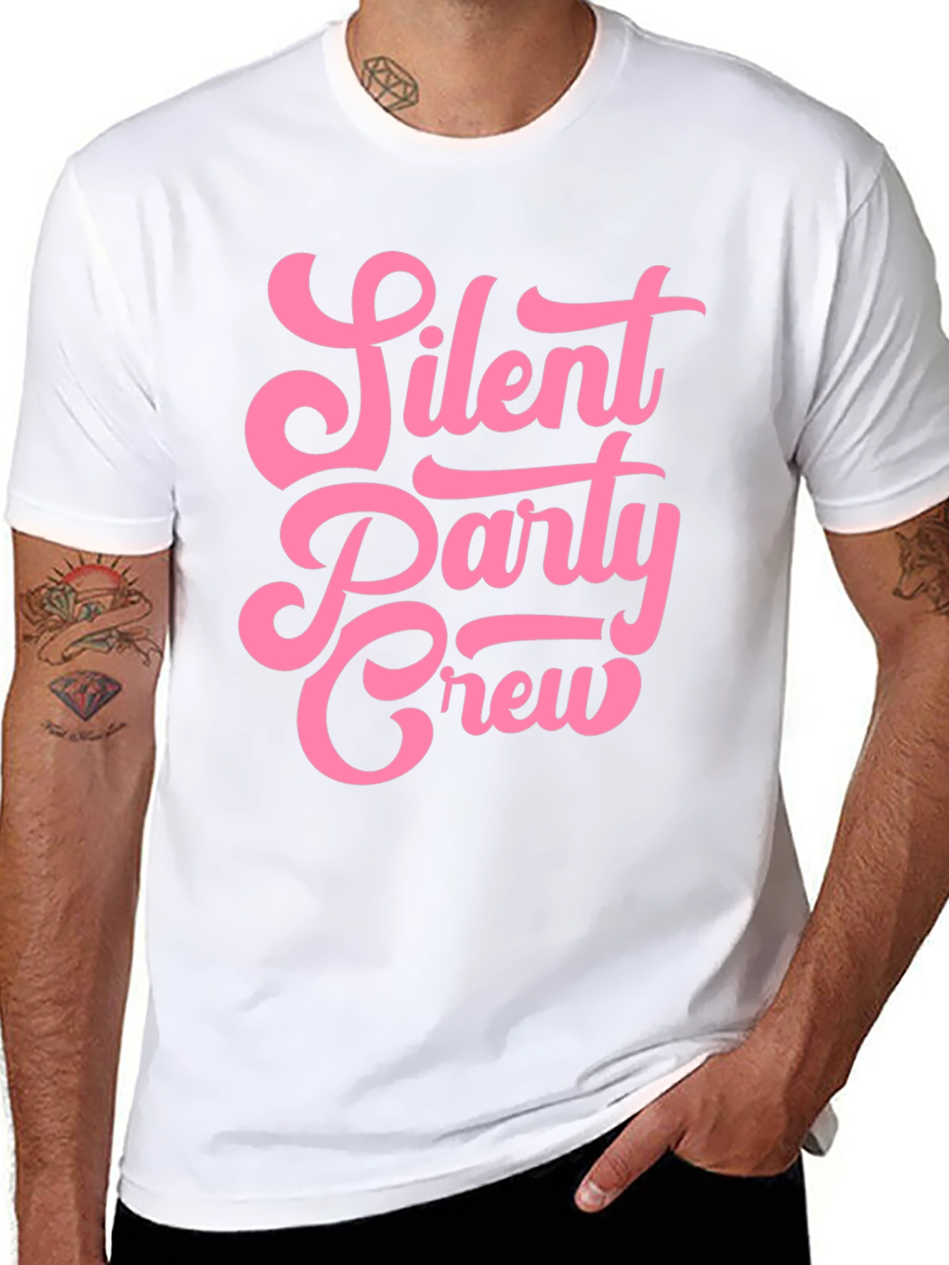 Silent Party Crew Black Graphic T-Shirt