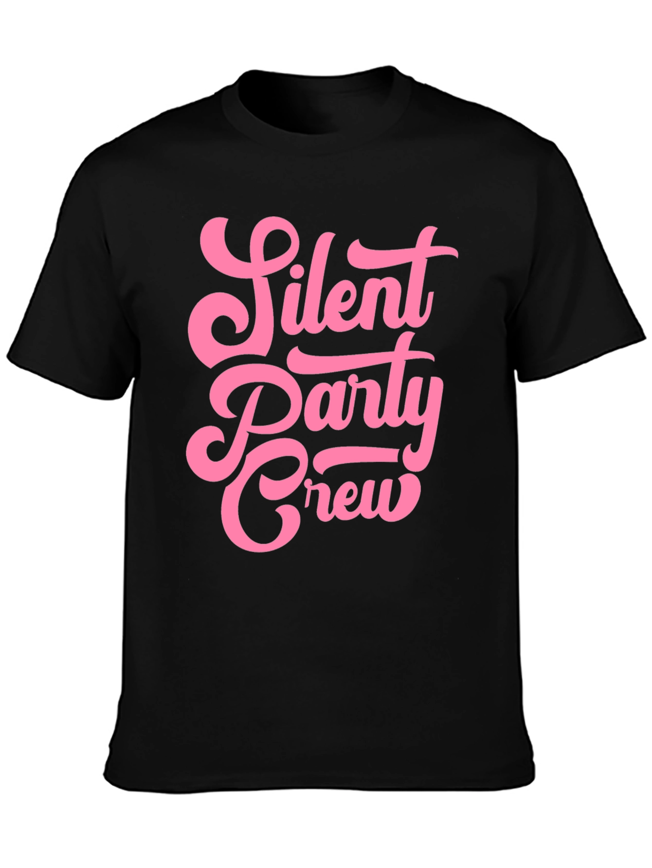 Silent Party Crew Black Graphic T-Shirt