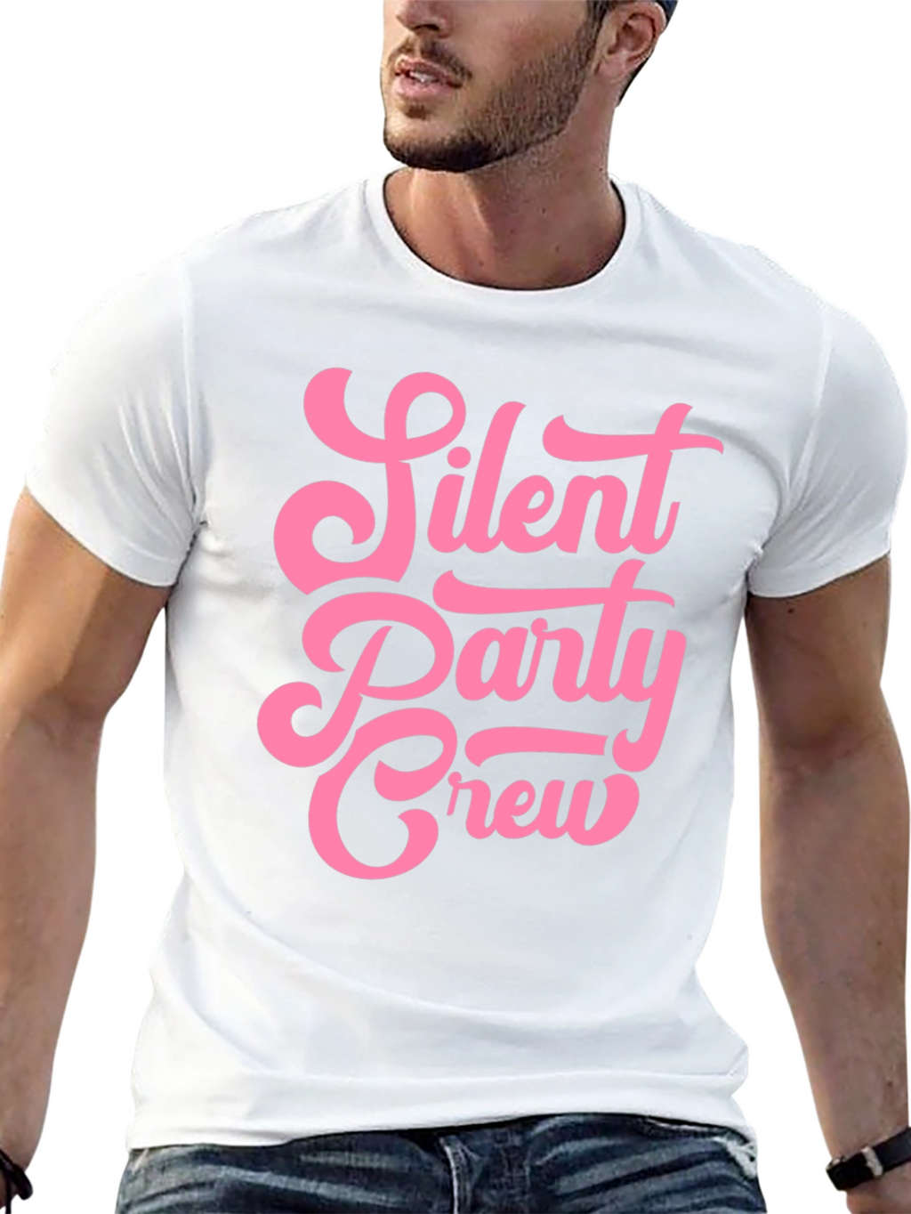 Silent Party Crew Black Graphic T-Shirt