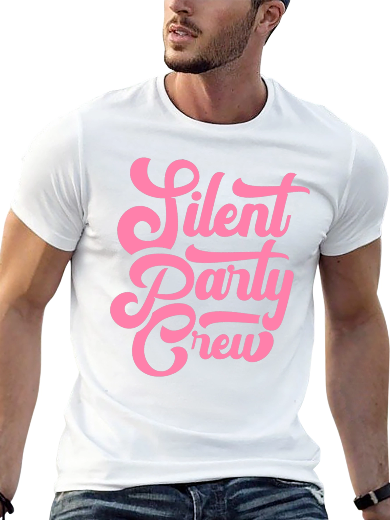 Silent Party Crew Black Graphic T-Shirt