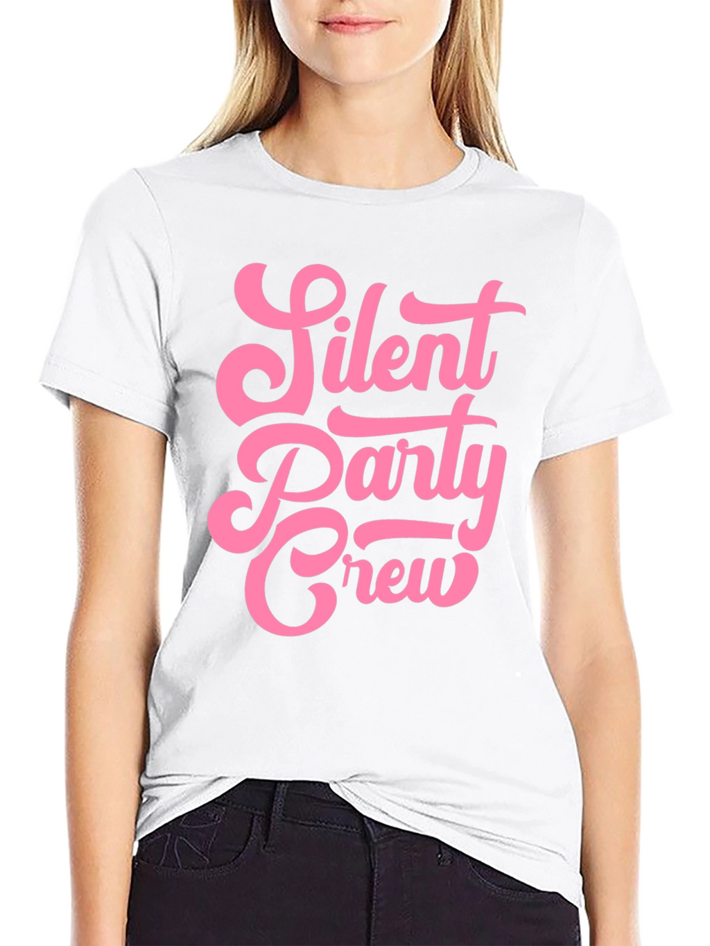 Silent Party Crew Black Graphic T-Shirt