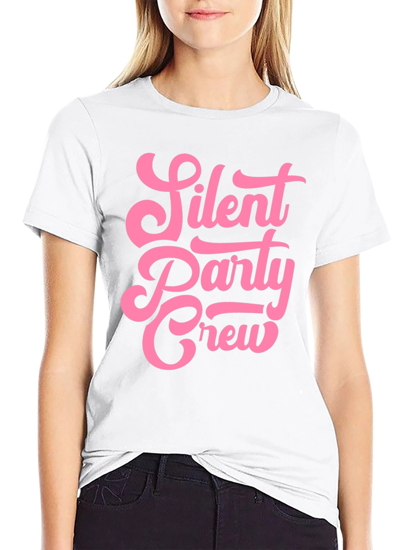 Silent Party Crew Black Graphic T-Shirt