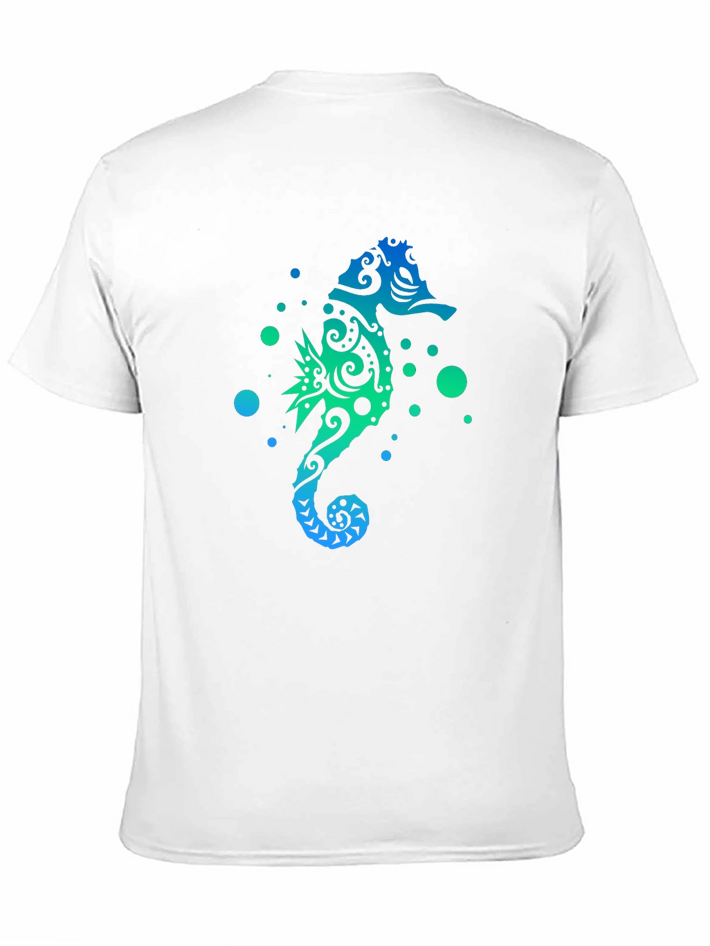 Gradient Seahorse Graphic T-Shirt - Black