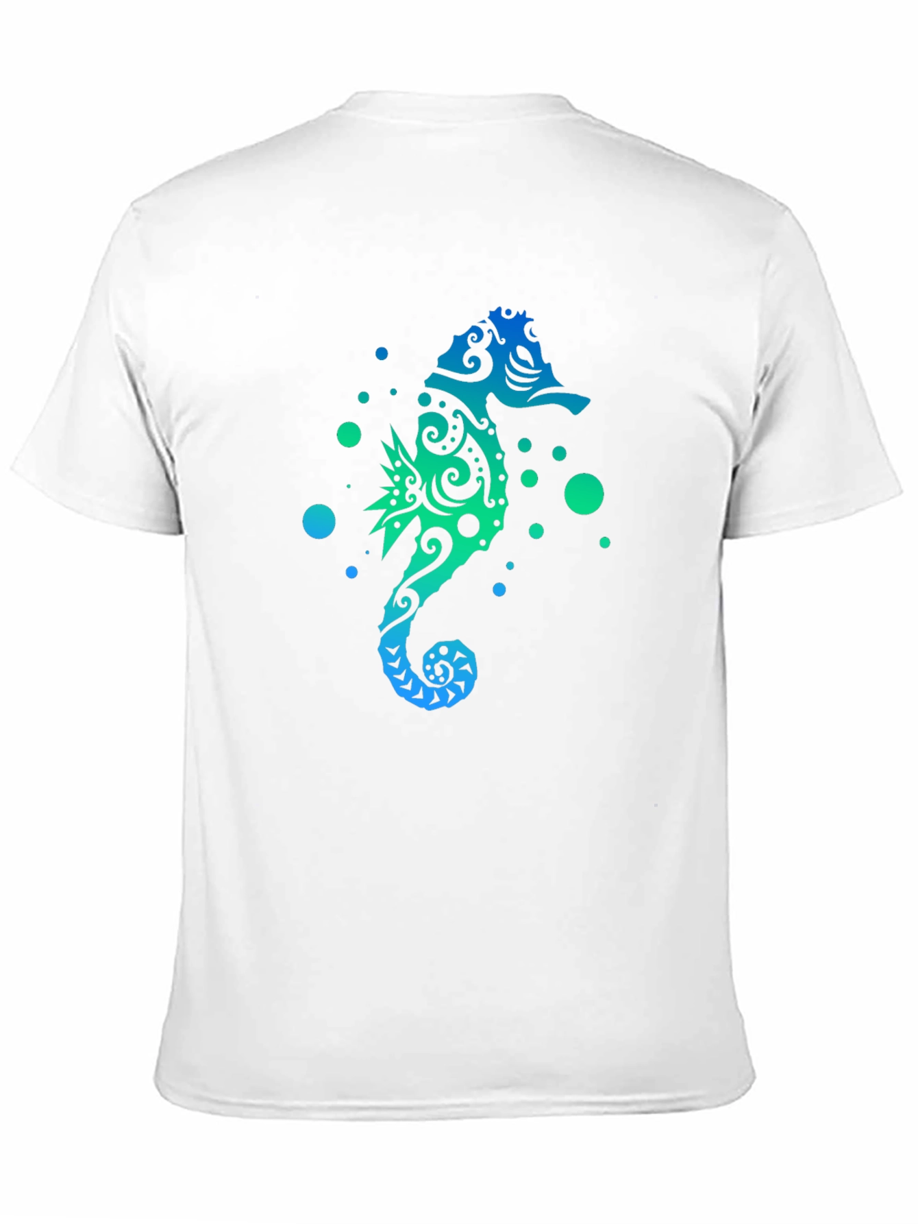Gradient Seahorse Graphic T-Shirt - Black