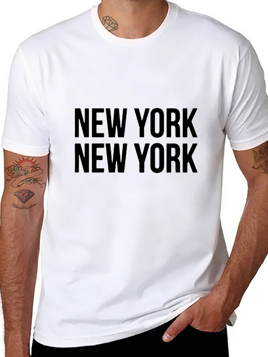 New York Text Print Black Graphic Tee