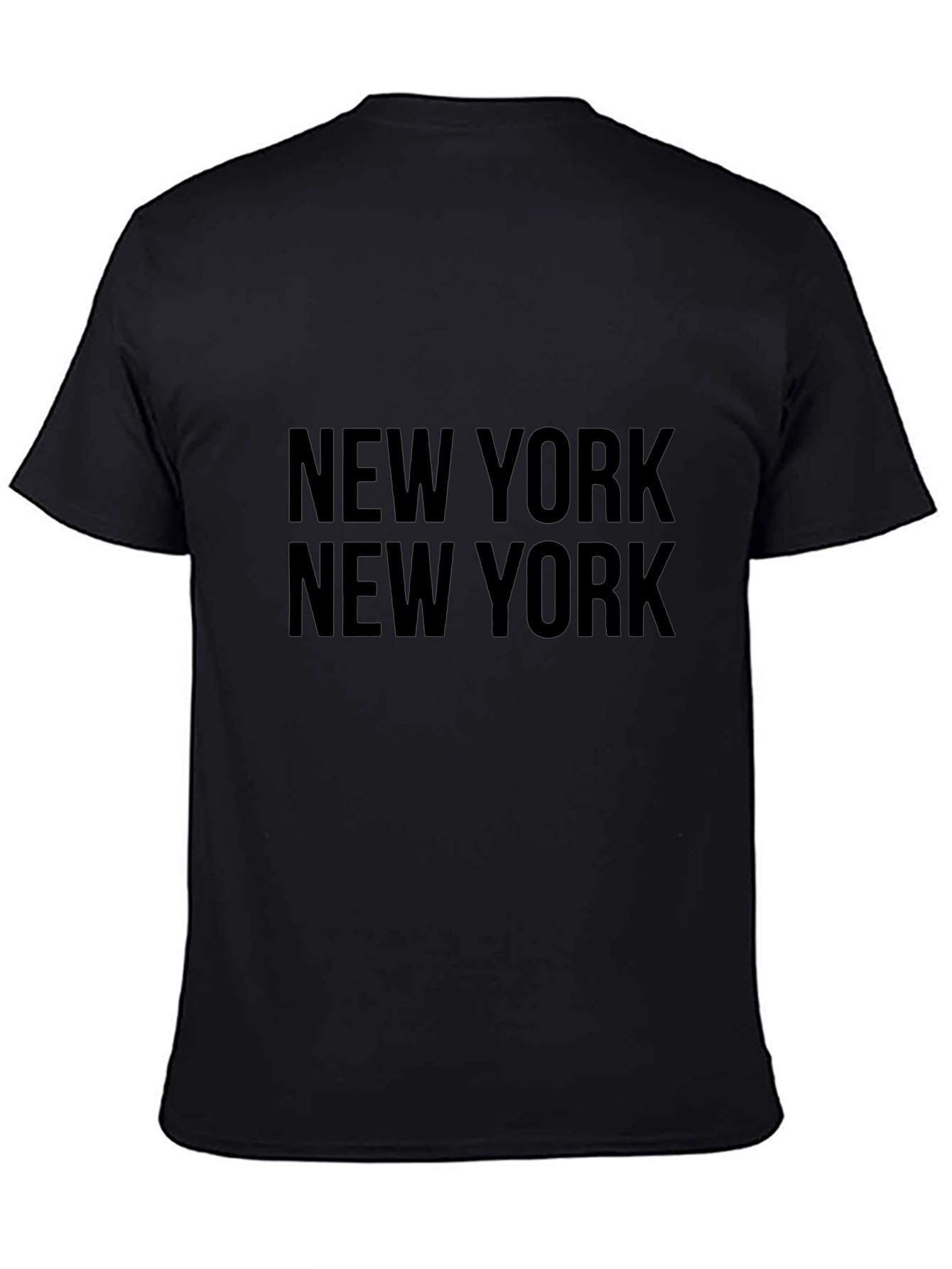 New York Text Print Black Graphic Tee