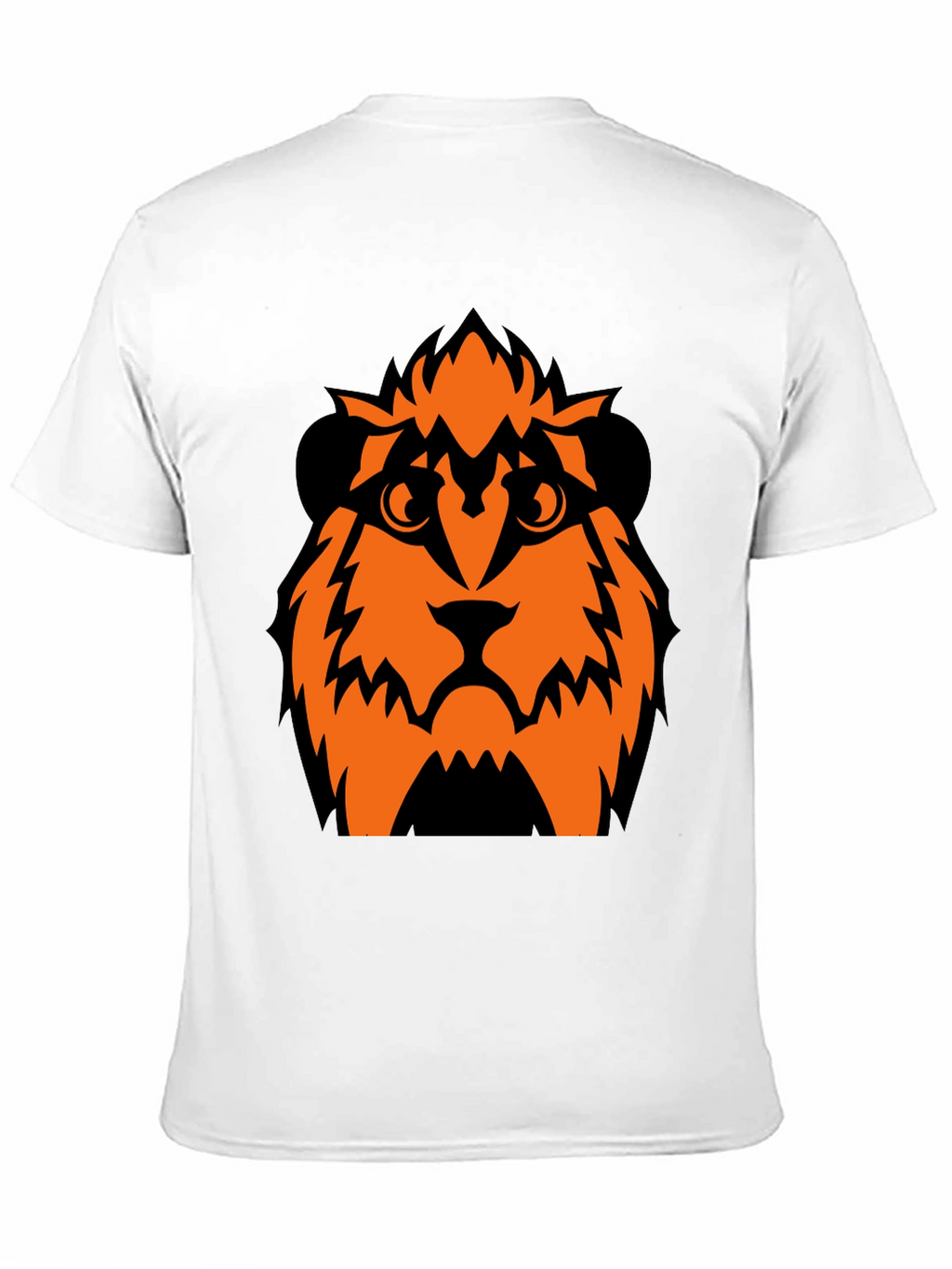 Orange Lion Graphic Black T-Shirt
