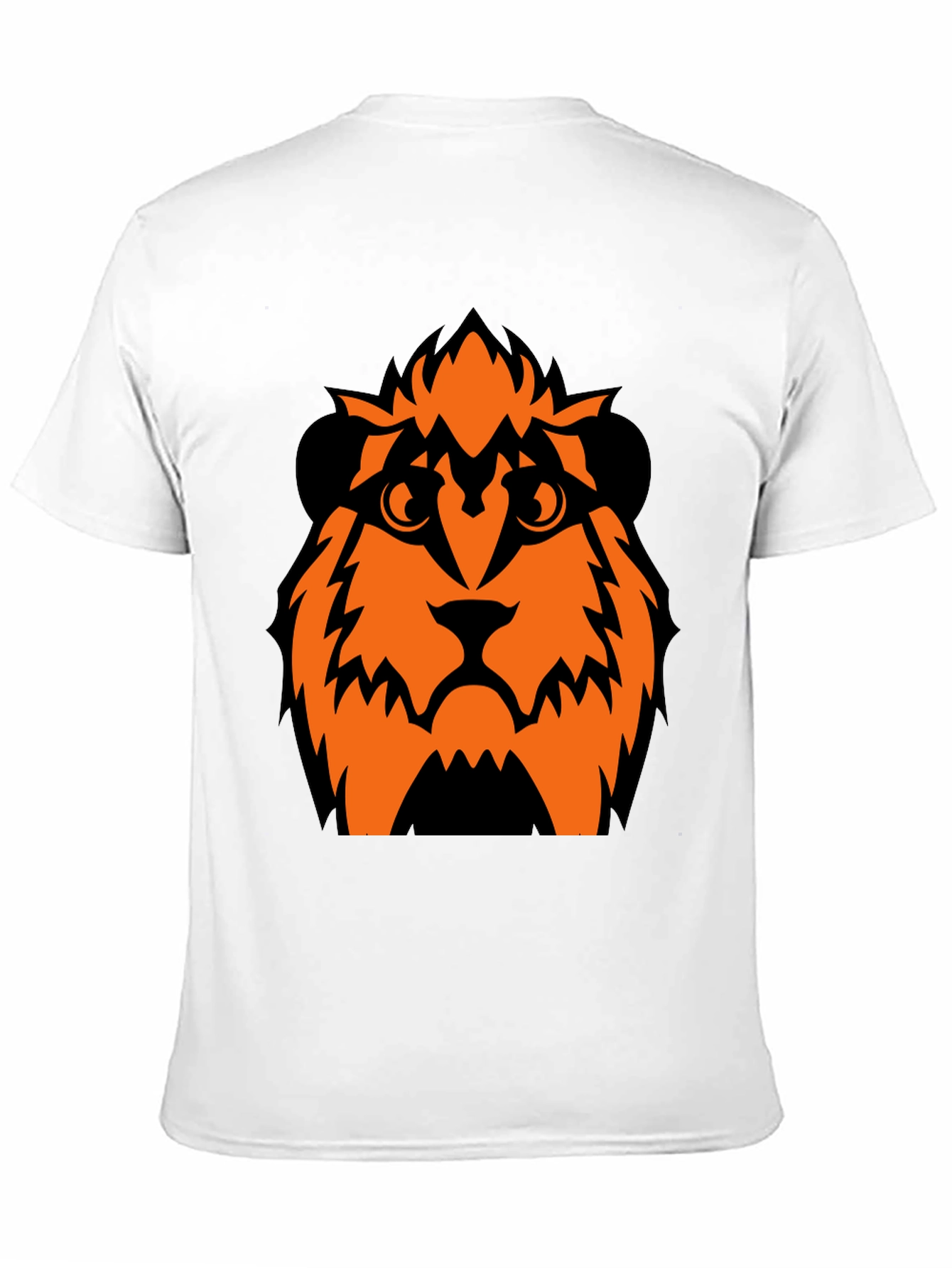 Orange Lion Graphic Black T-Shirt