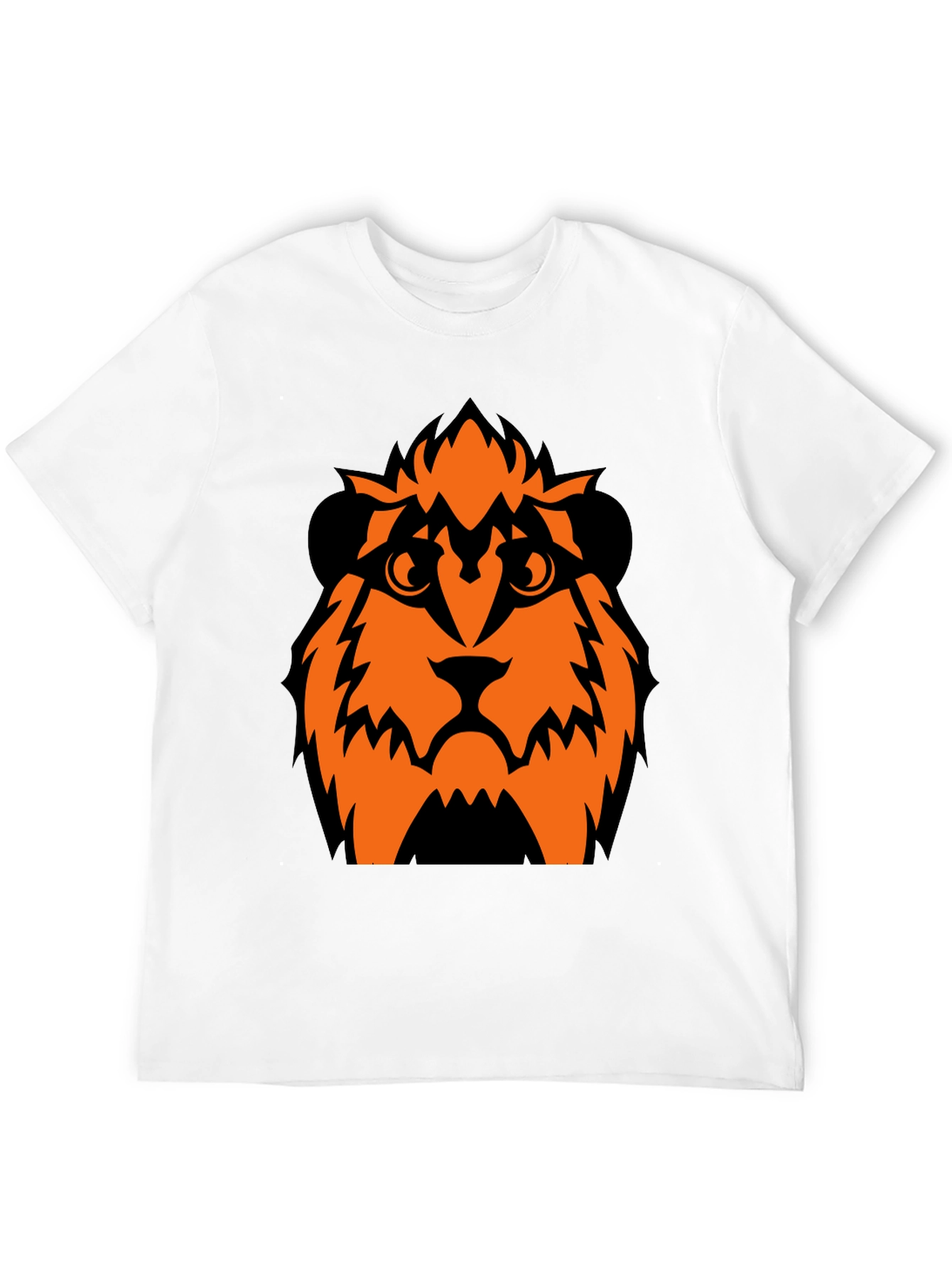 Orange Lion Graphic Black T-Shirt