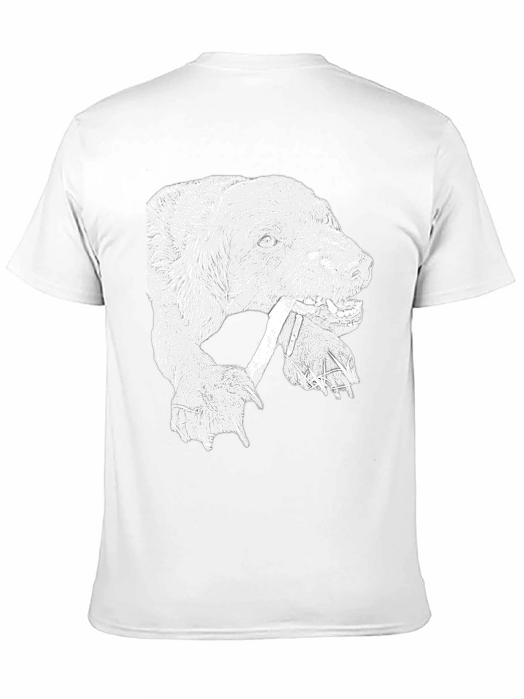 Bear Graphic Print Crew Neck T-Shirt - Black