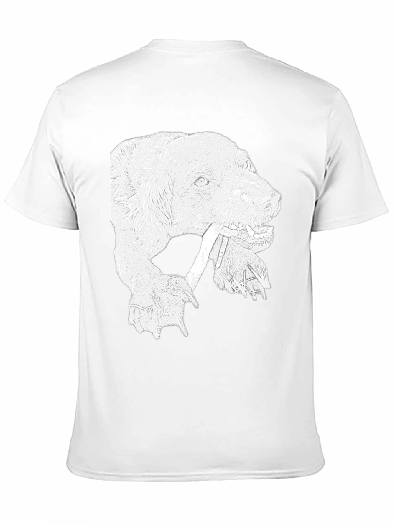 Bear Graphic Print Crew Neck T-Shirt - Black