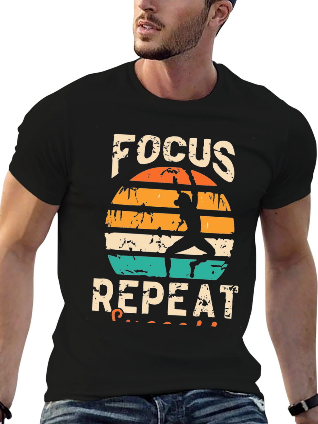 Focus Repeat Rock Climbing Graphic Tee