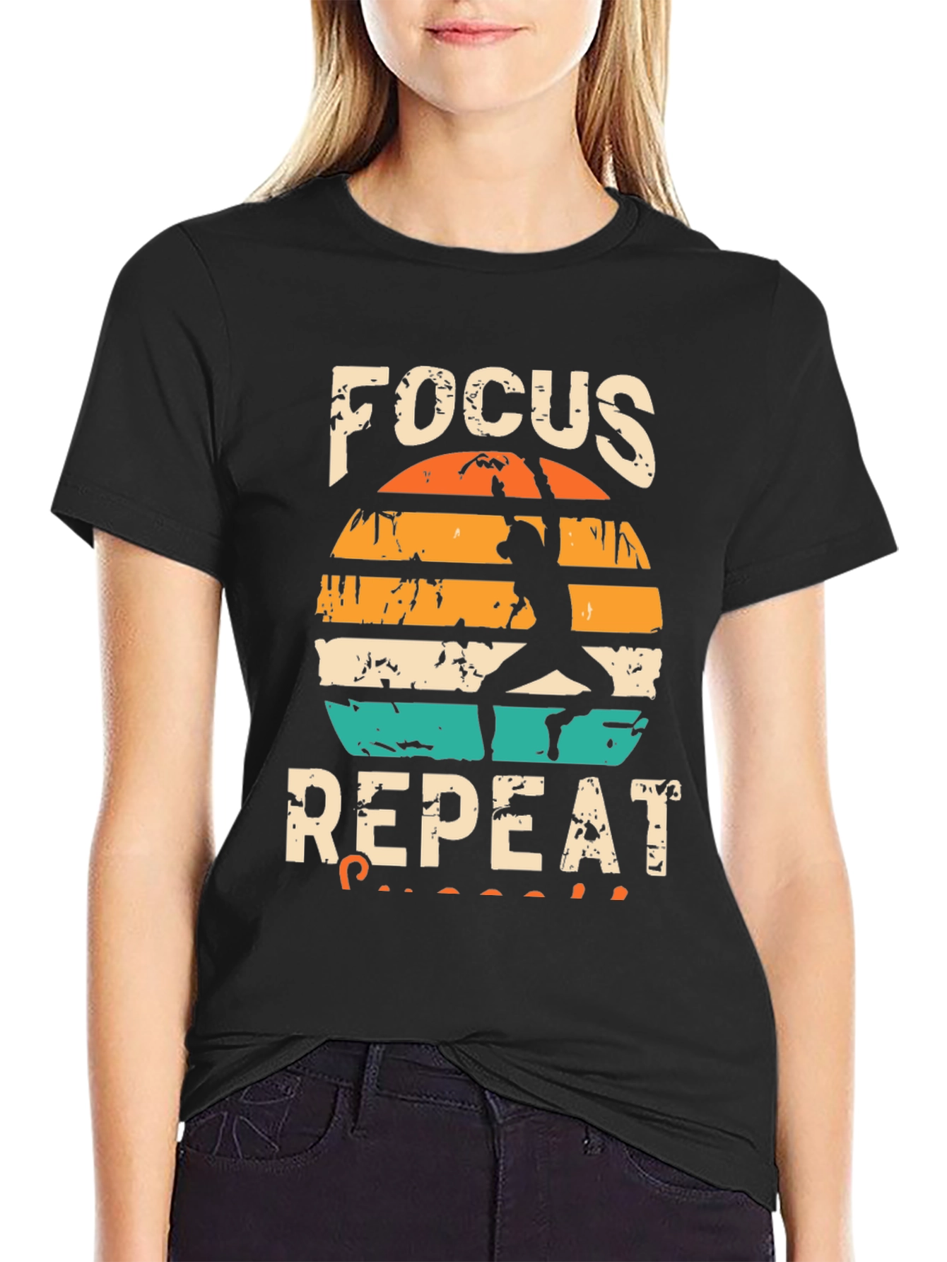 Focus Repeat Rock Climbing Graphic Tee