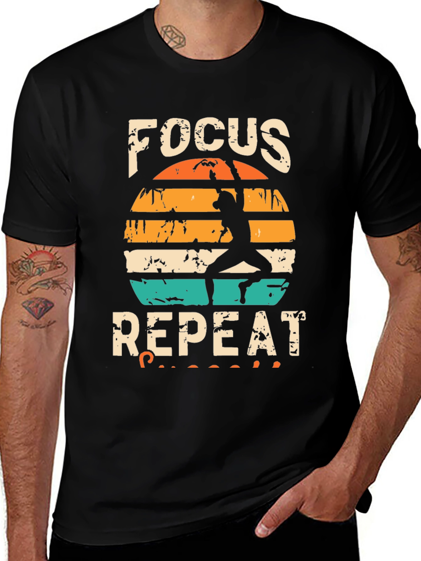 Focus Repeat Rock Climbing Graphic Tee