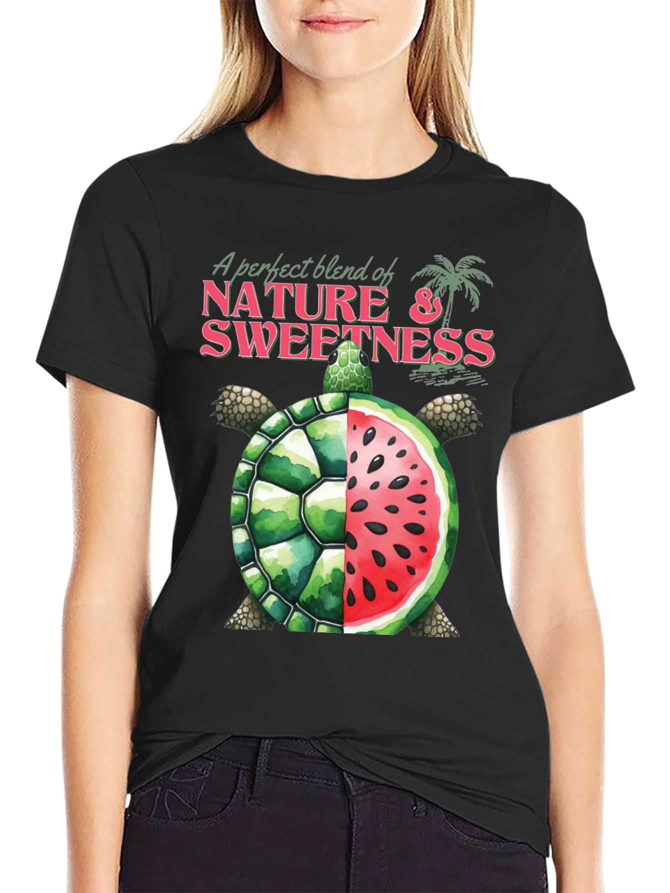 Nature & Sweetness Turtle Watermelon Graphic Tee