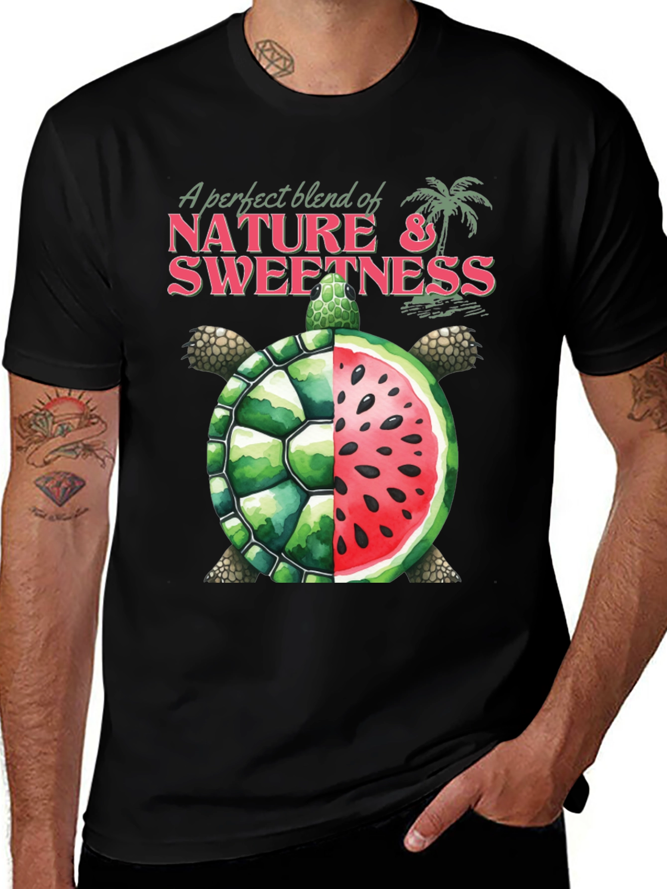 Nature & Sweetness Turtle Watermelon Graphic Tee