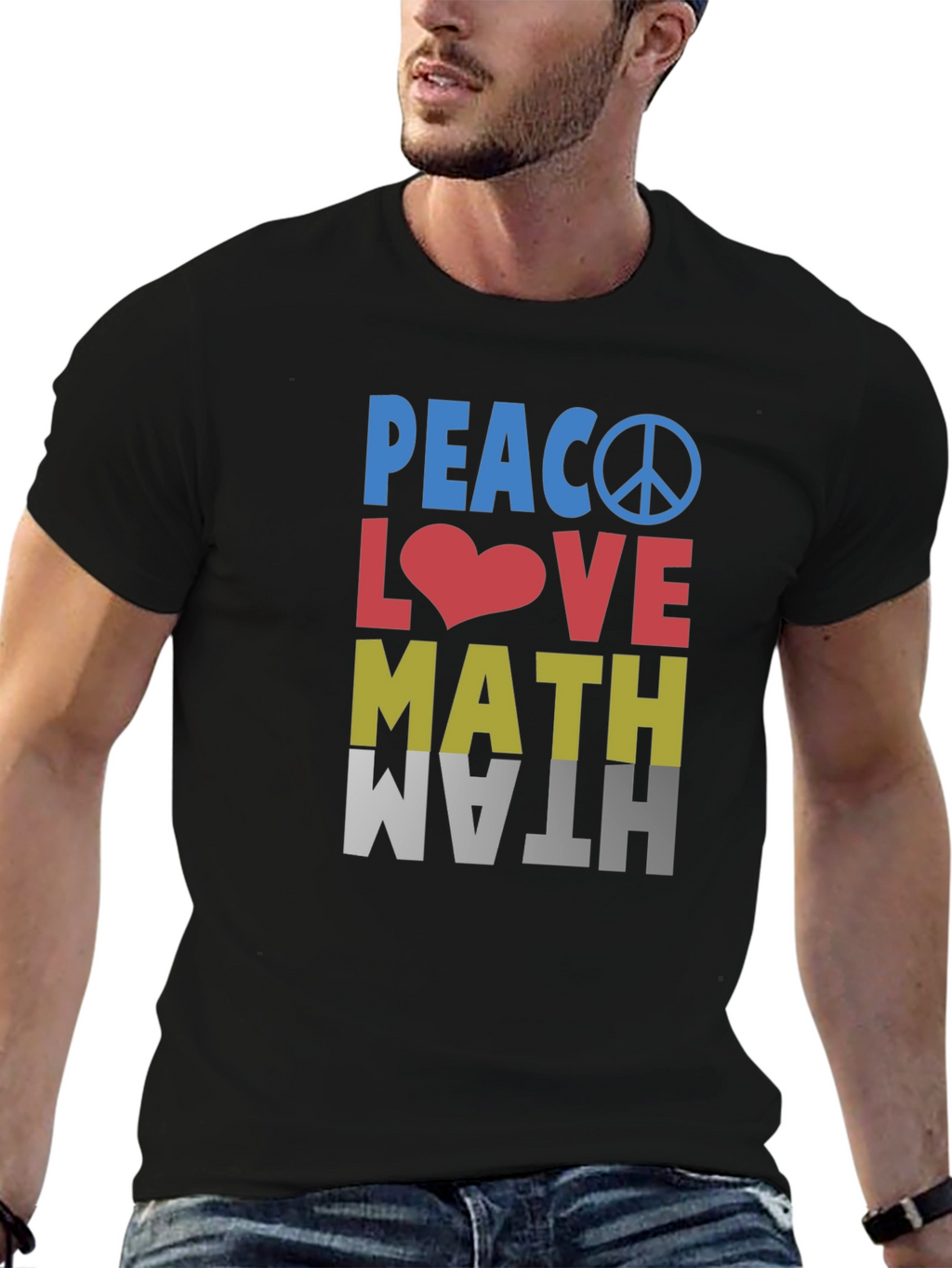 Peace Love Math Graphic T-Shirt