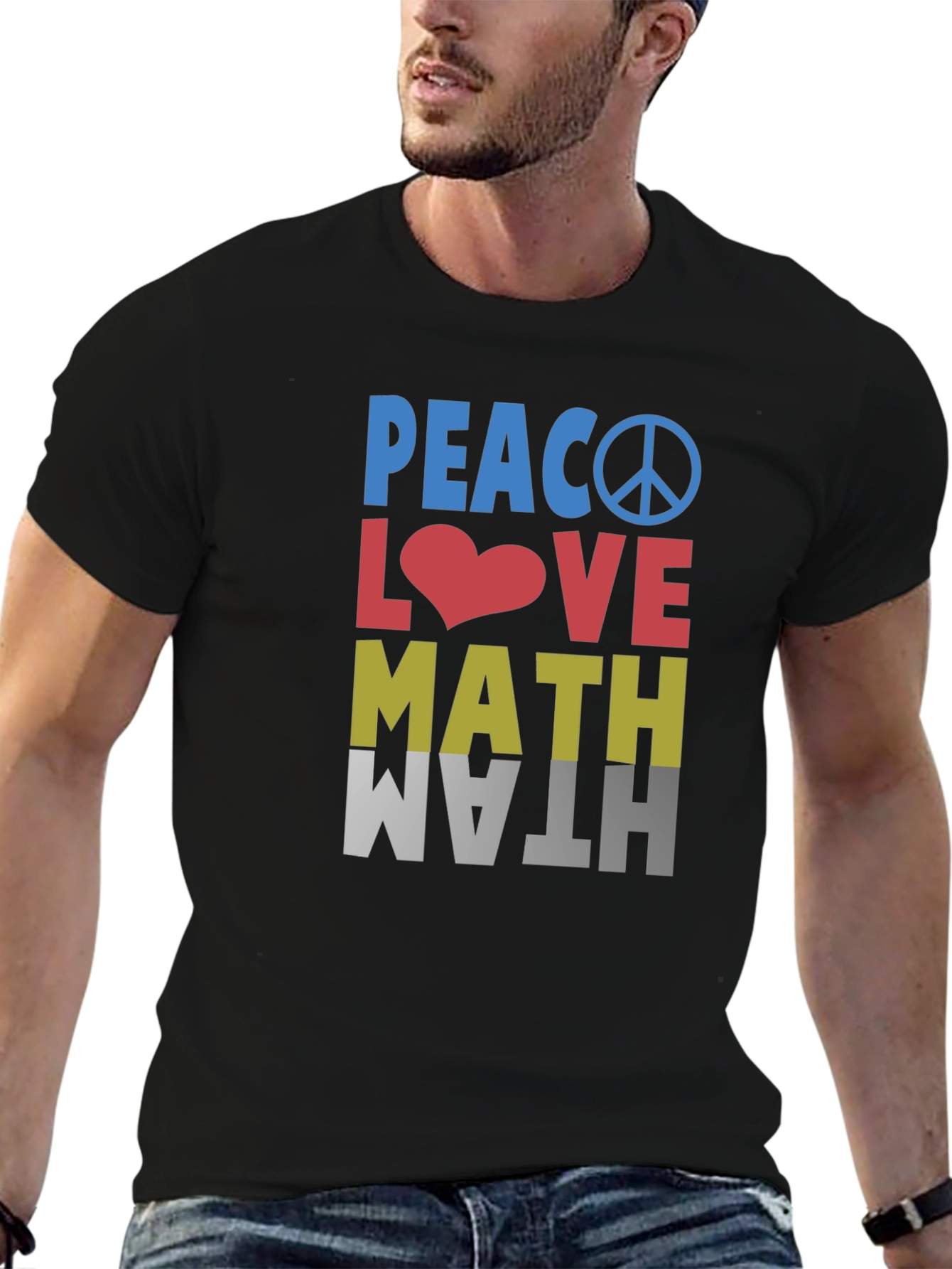 Peace Love Math Graphic T-Shirt