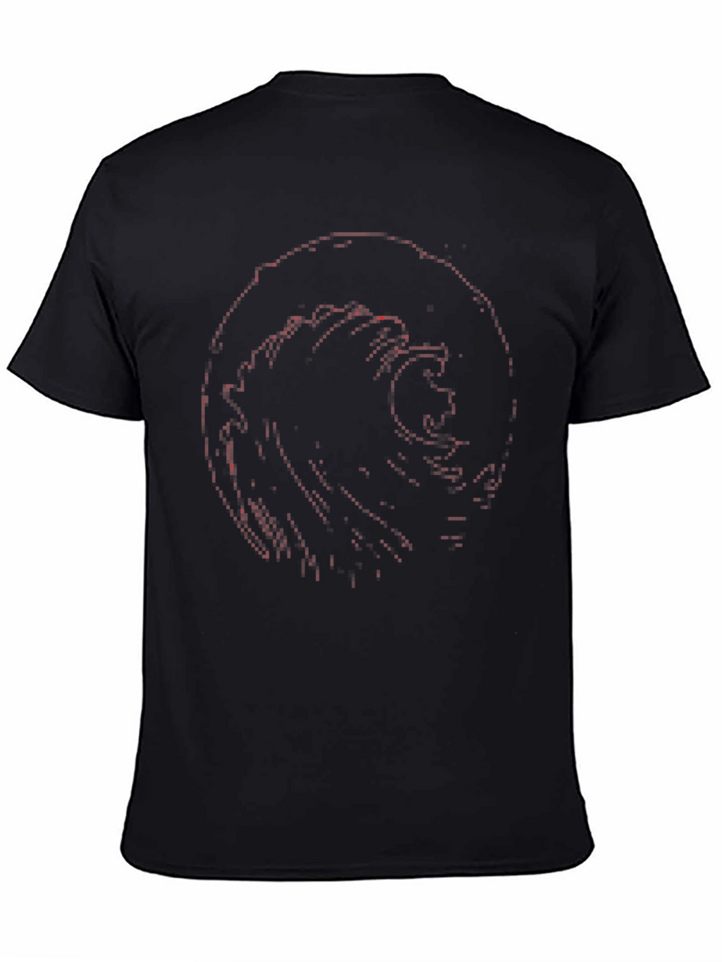 Abstract Wave Graphic Tee - Black