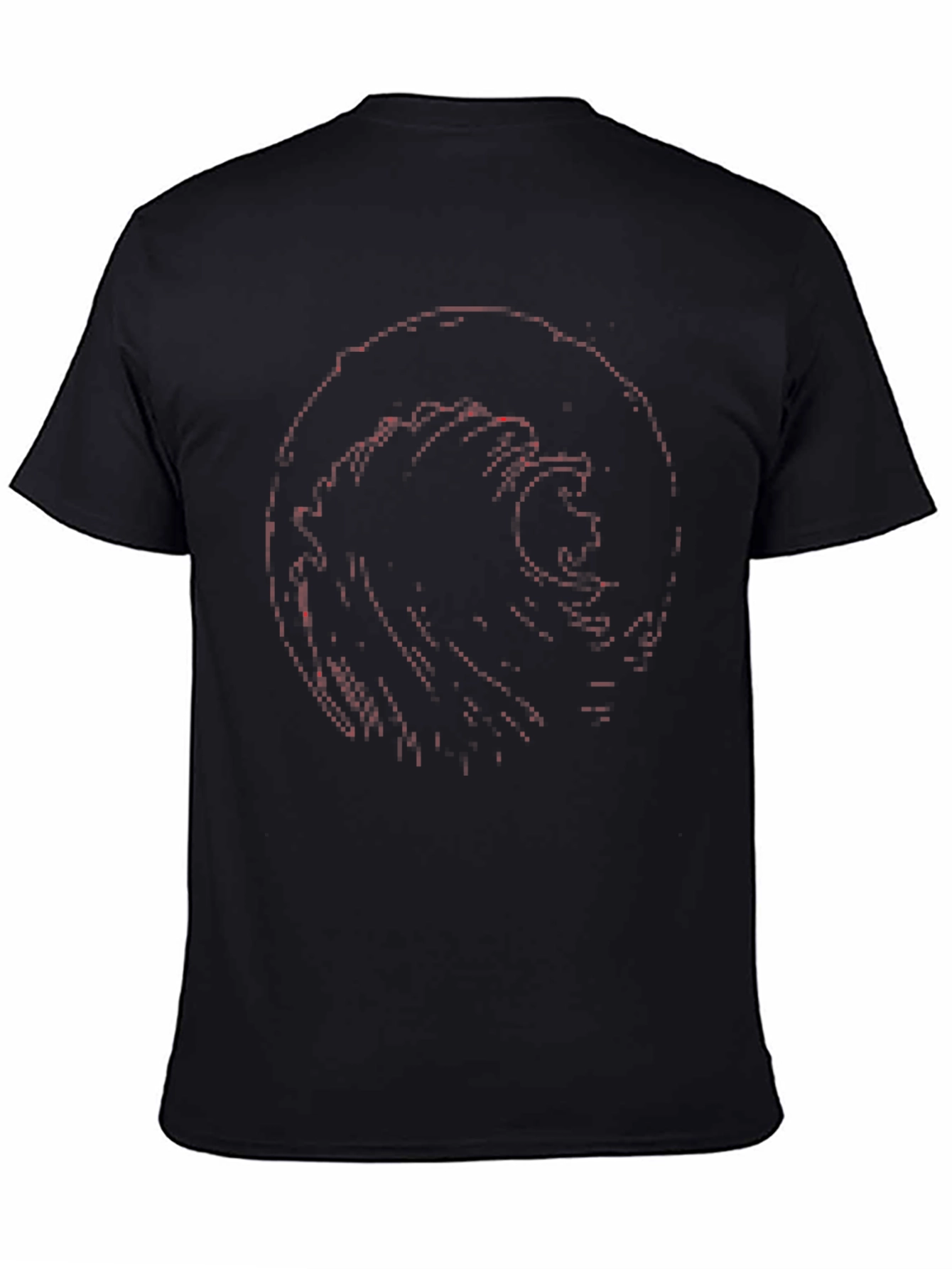 Abstract Wave Graphic Tee - Black
