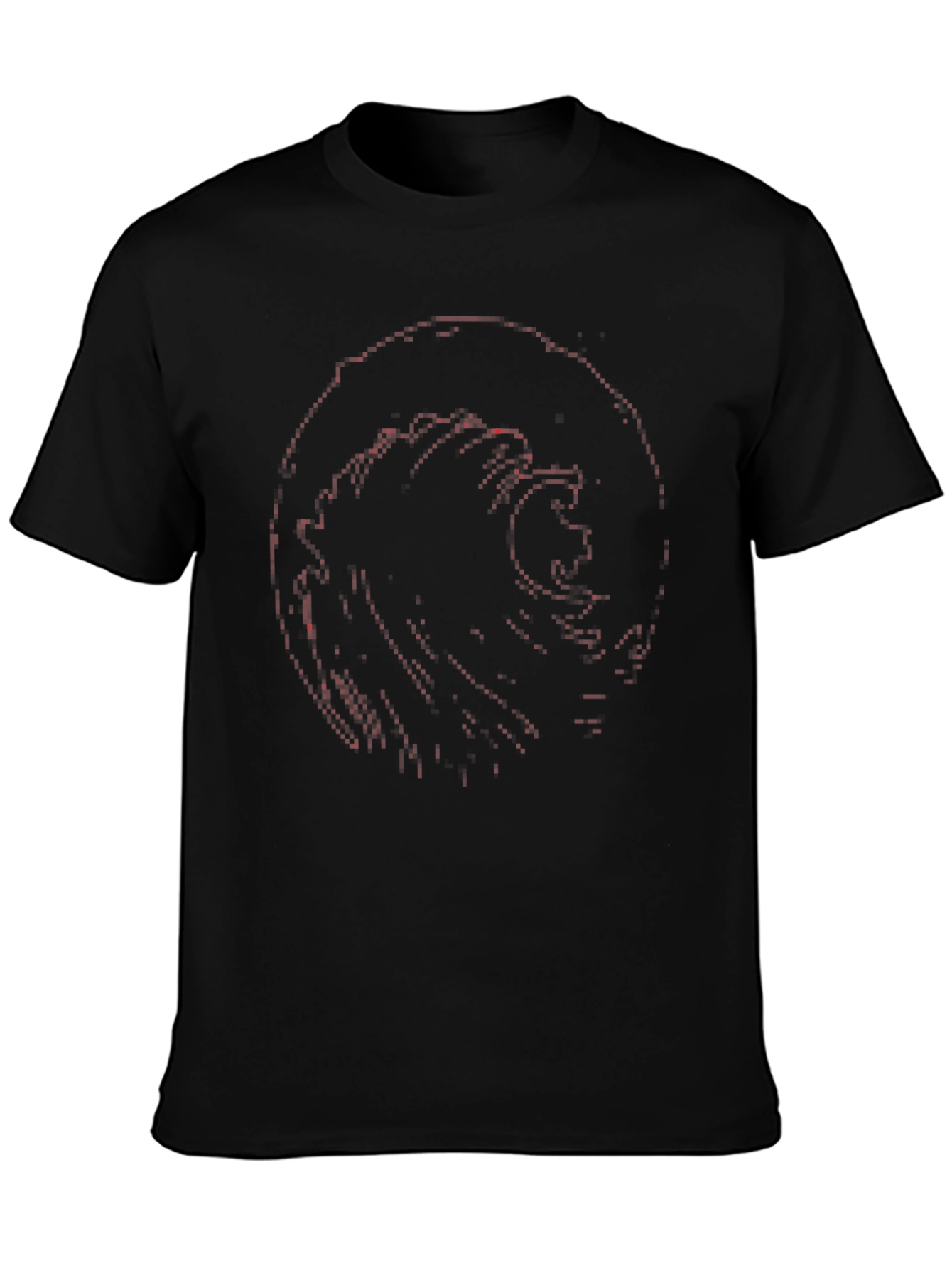 Abstract Wave Graphic Tee - Black