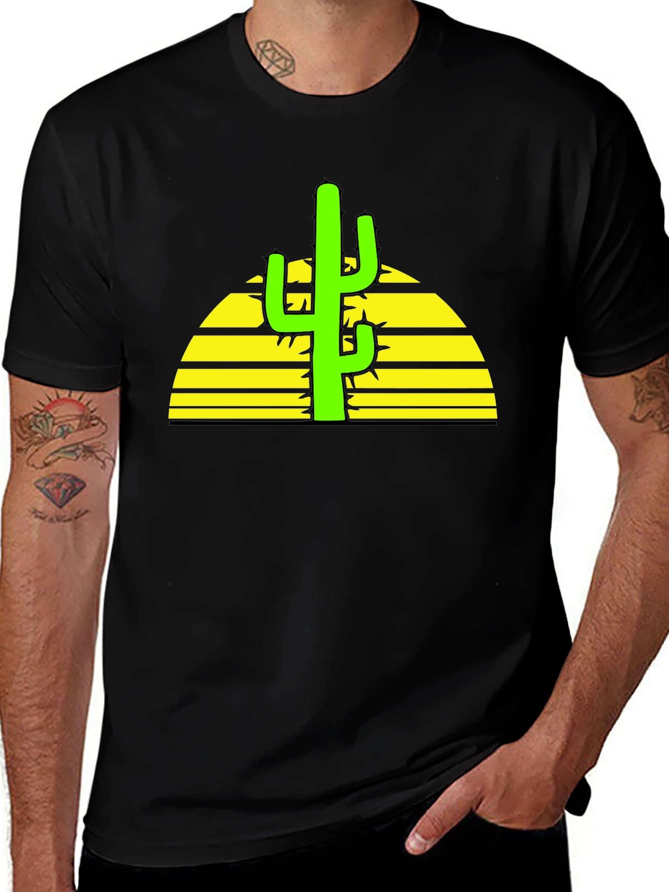 Cactus Sunset Graphic Tee - Desert Vibes