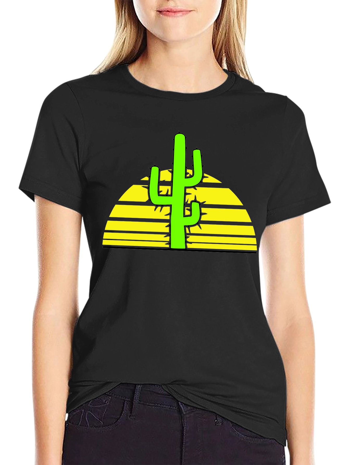 Cactus Sunset Graphic Tee - Desert Vibes