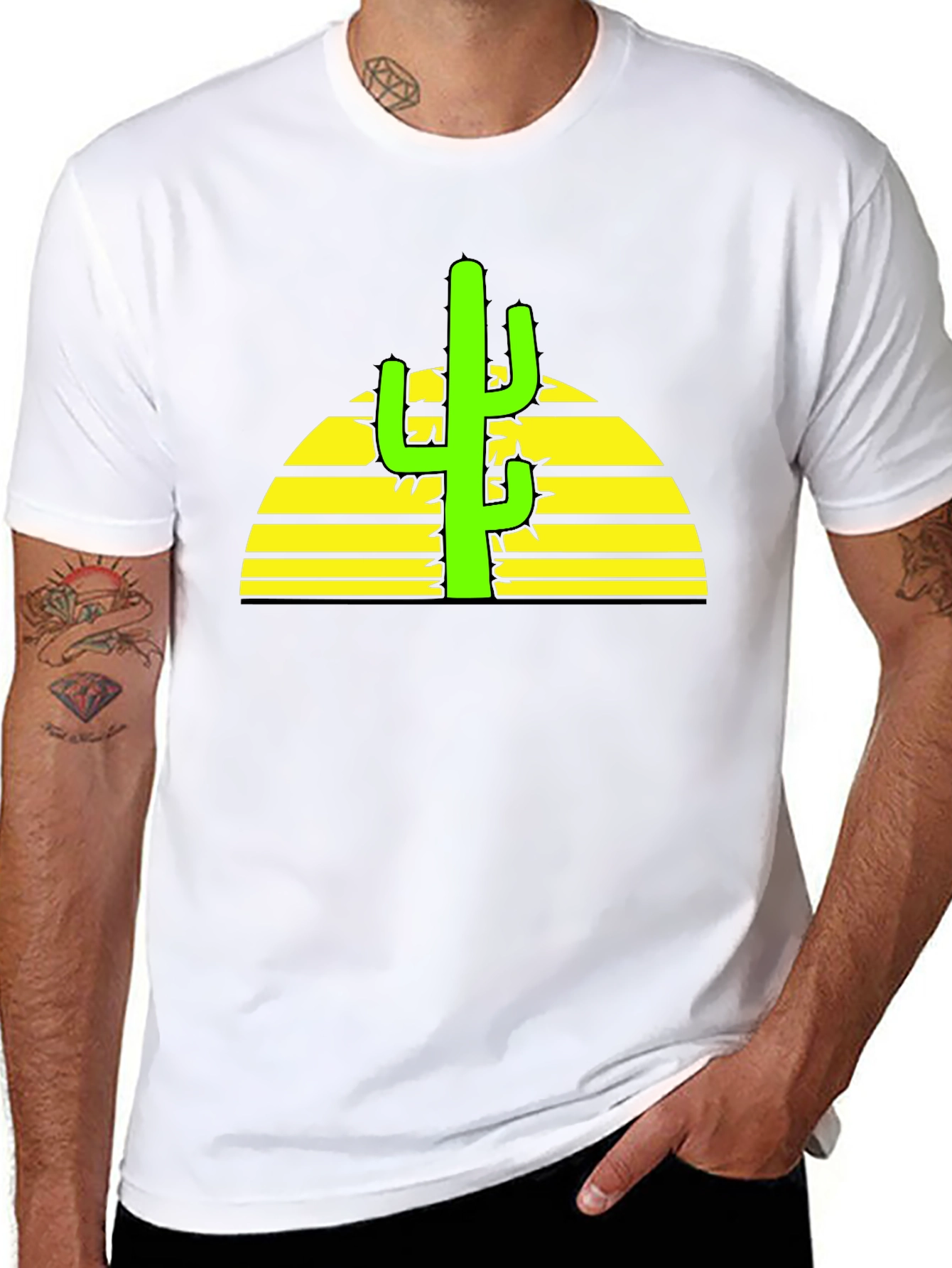 Cactus Sunset Graphic Tee - Desert Vibes