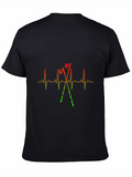 Heartbeat Ski Poles Black T-Shirt