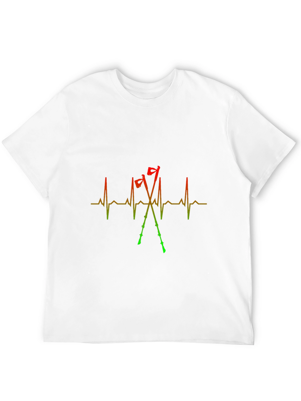 Heartbeat Ski Poles Black T-Shirt